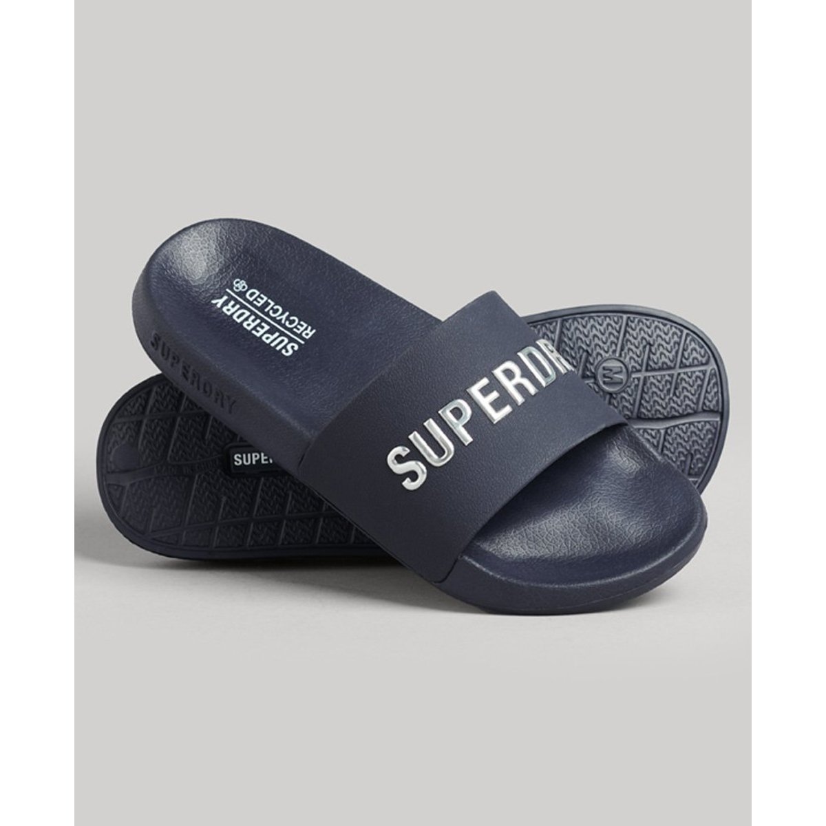Claquettes de piscine à logo CODE bleu marine intense, SUPERDRY