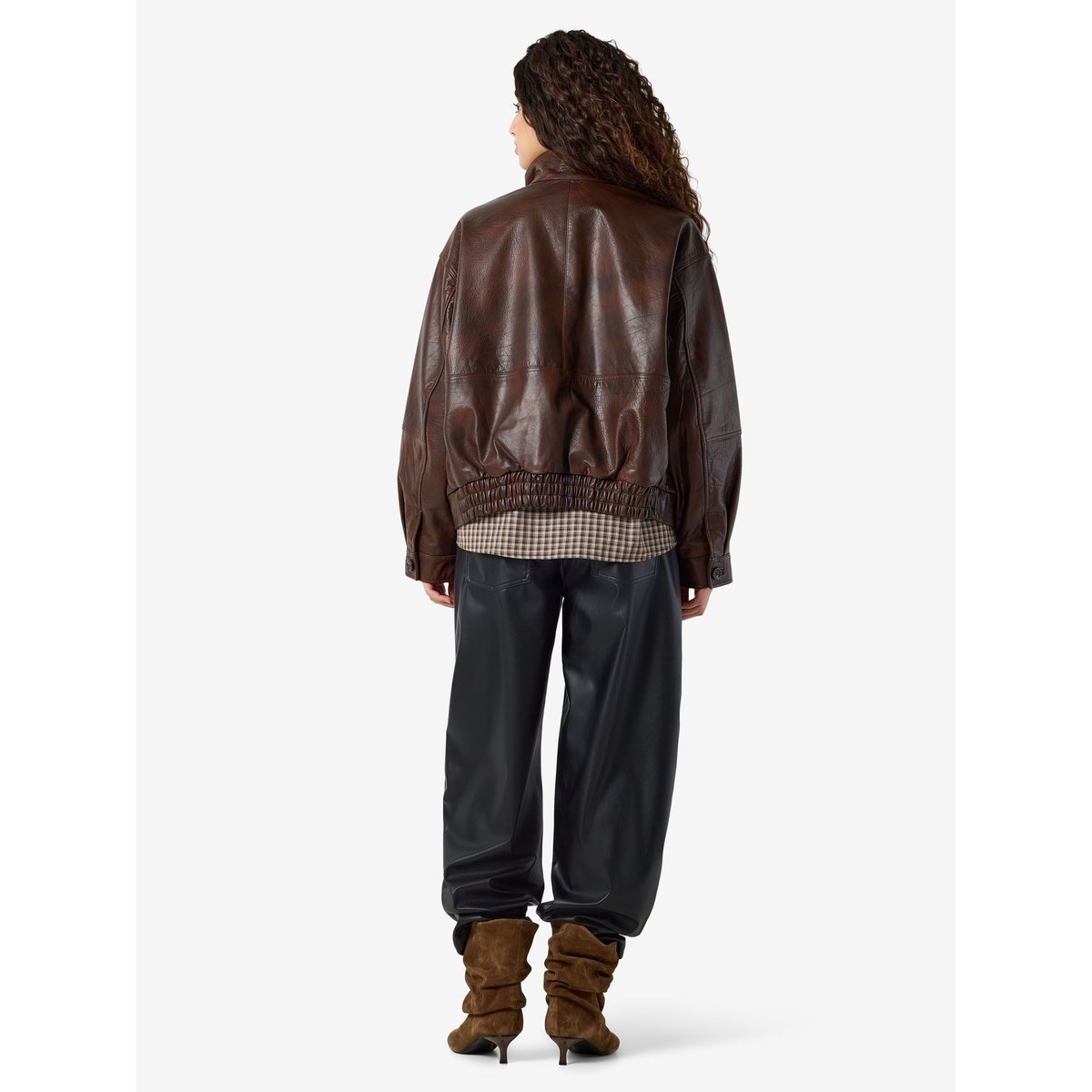 Veste En Cuir marron - demitasse1, NOISY MAY