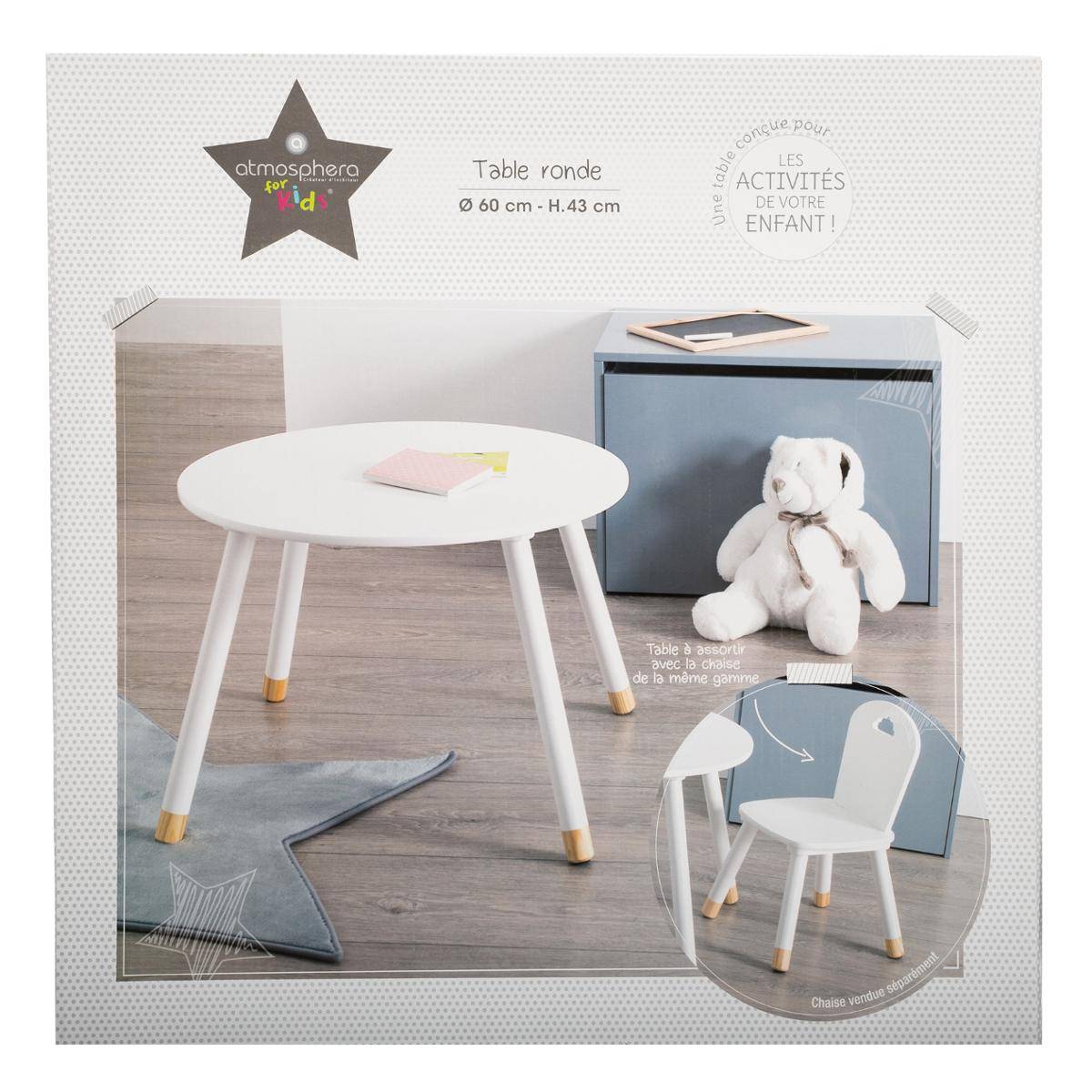 Table enfant ronde DOUCEUR blanc, ATMOSPHERA