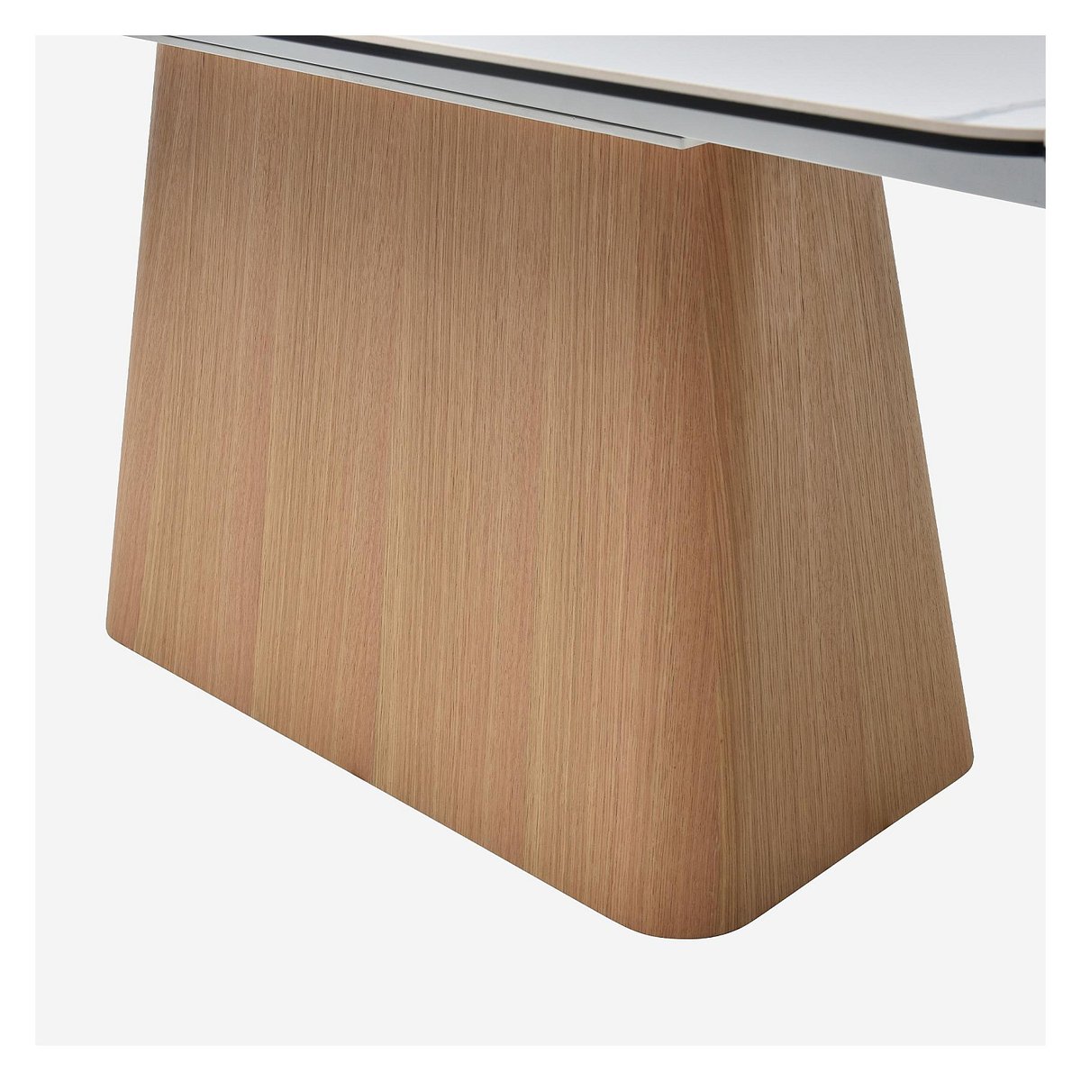 Table extensible en chêne avec plateau en céramique LINKA blanc, HABITAT