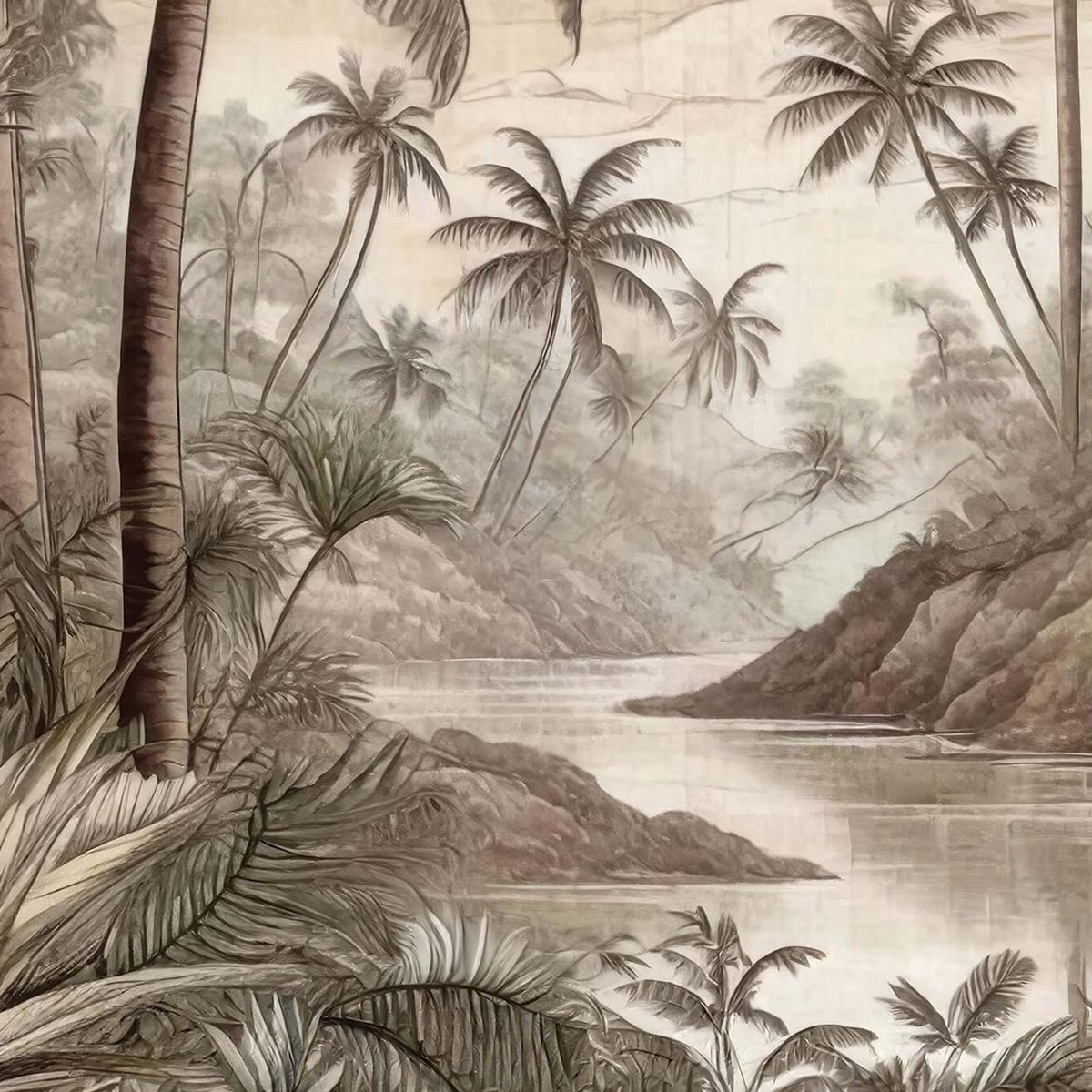 Papier peint forêt en Thailande intissé, HEXOA