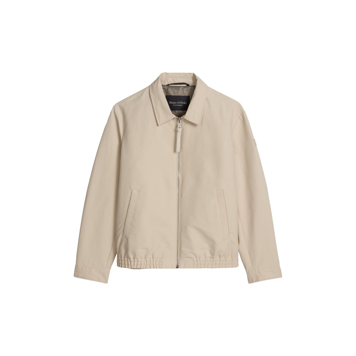 Veste zippée regular en toile de coton bio hydrofuge beige, MARC O'POLO