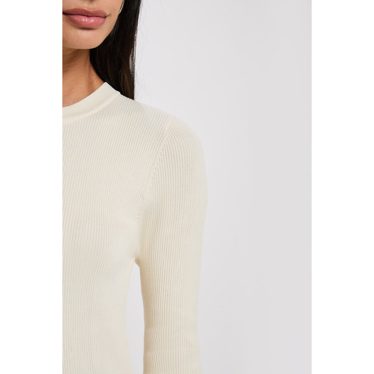 Robe courte col rond ivoire, MORGAN