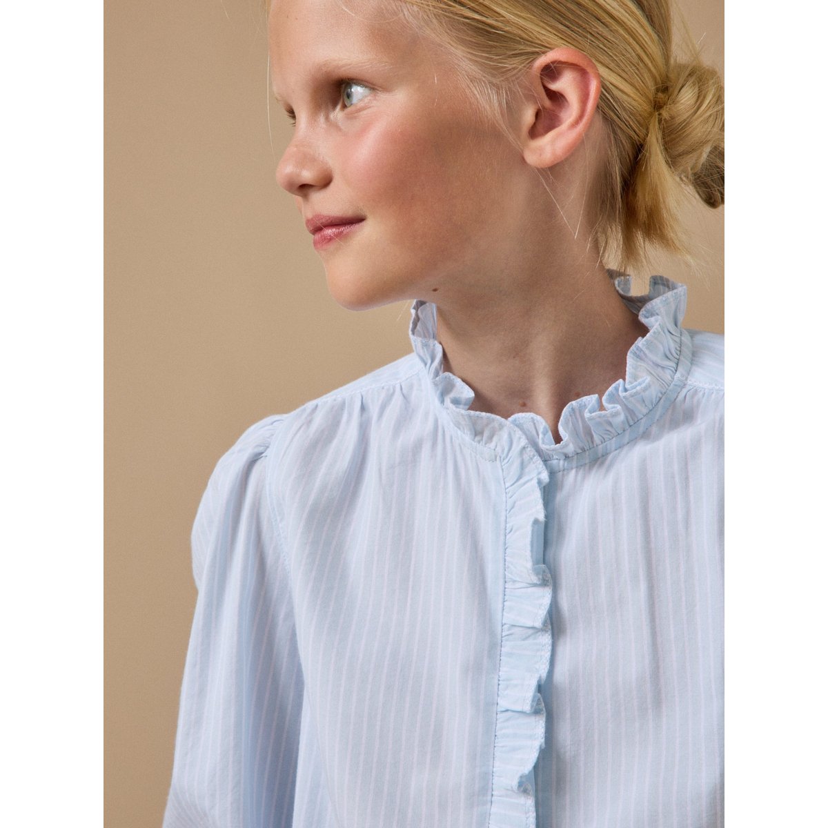 Blouse à volants rayure bleue, CYRILLUS
