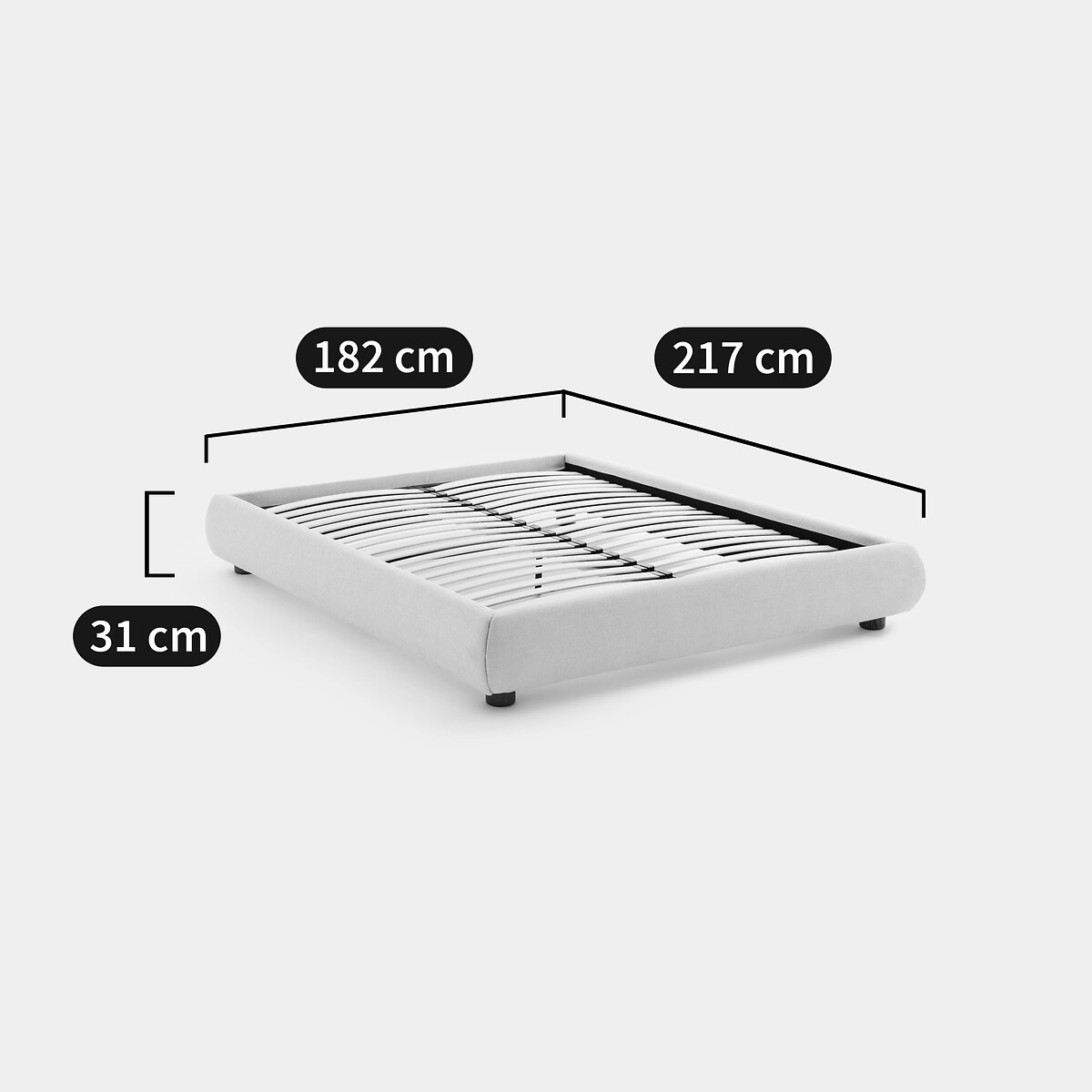 Gewatteerd 2-persoon bedframe, NUVOLE, ontwerp door Emmanuel Gallina touwkleur, EMMANUEL GALLINA X AM.PM