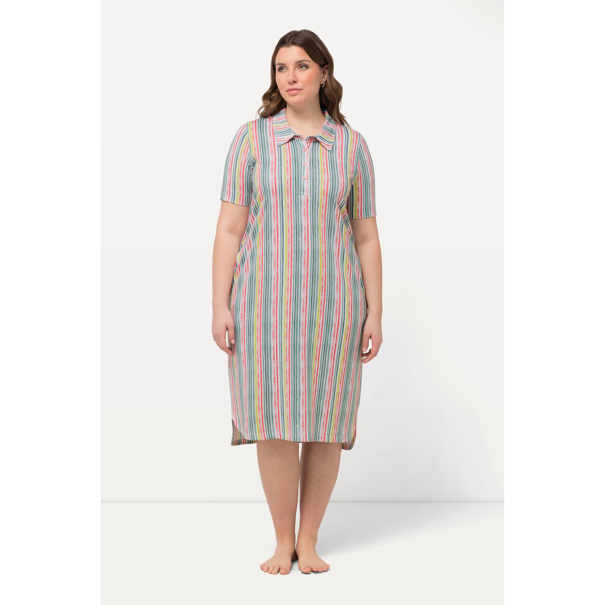 Chemise de nuit à rayures corail clair, ULLA POPKEN