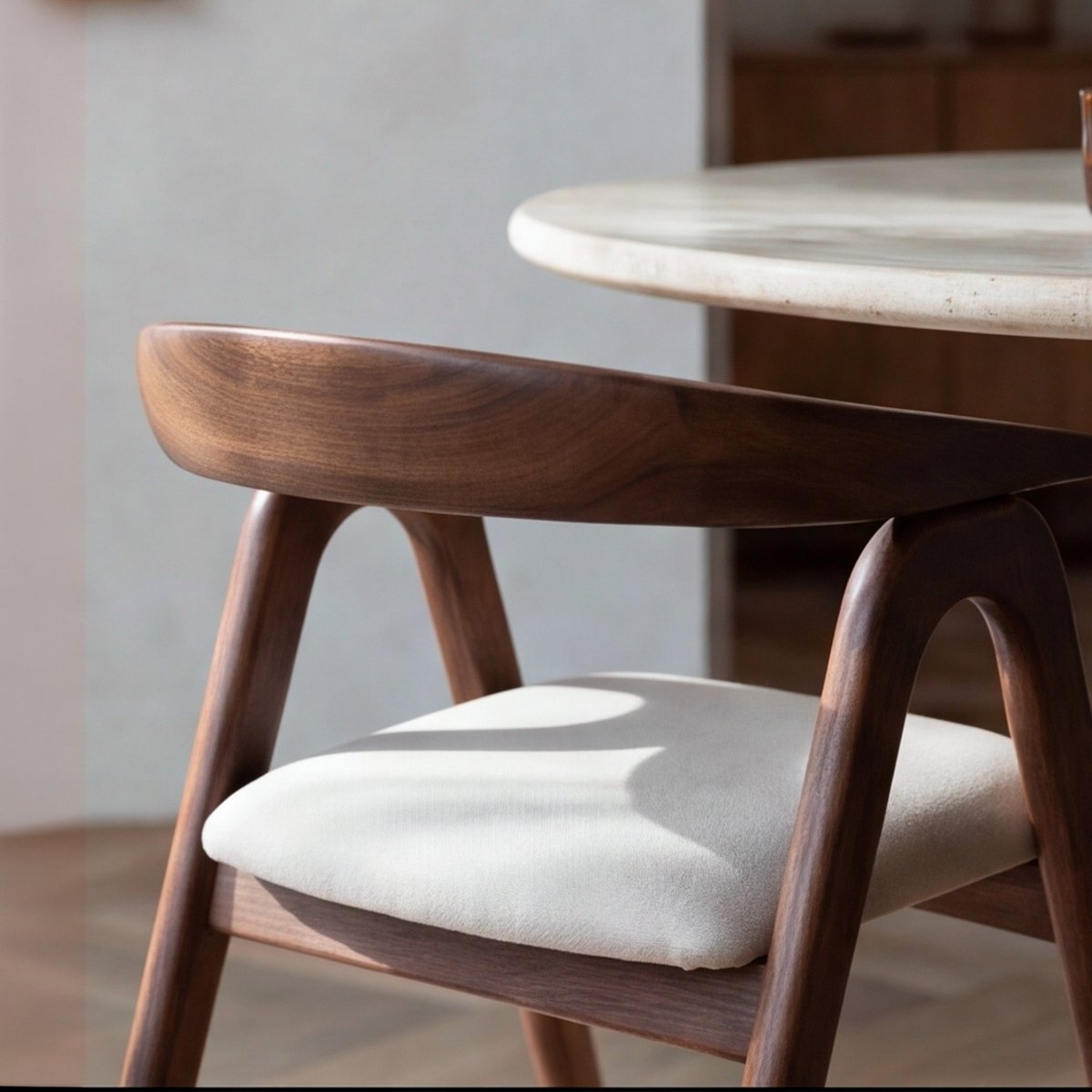 Chaise en bois d'hévéa et tissu - HAWA marron, MAISON PAVANE