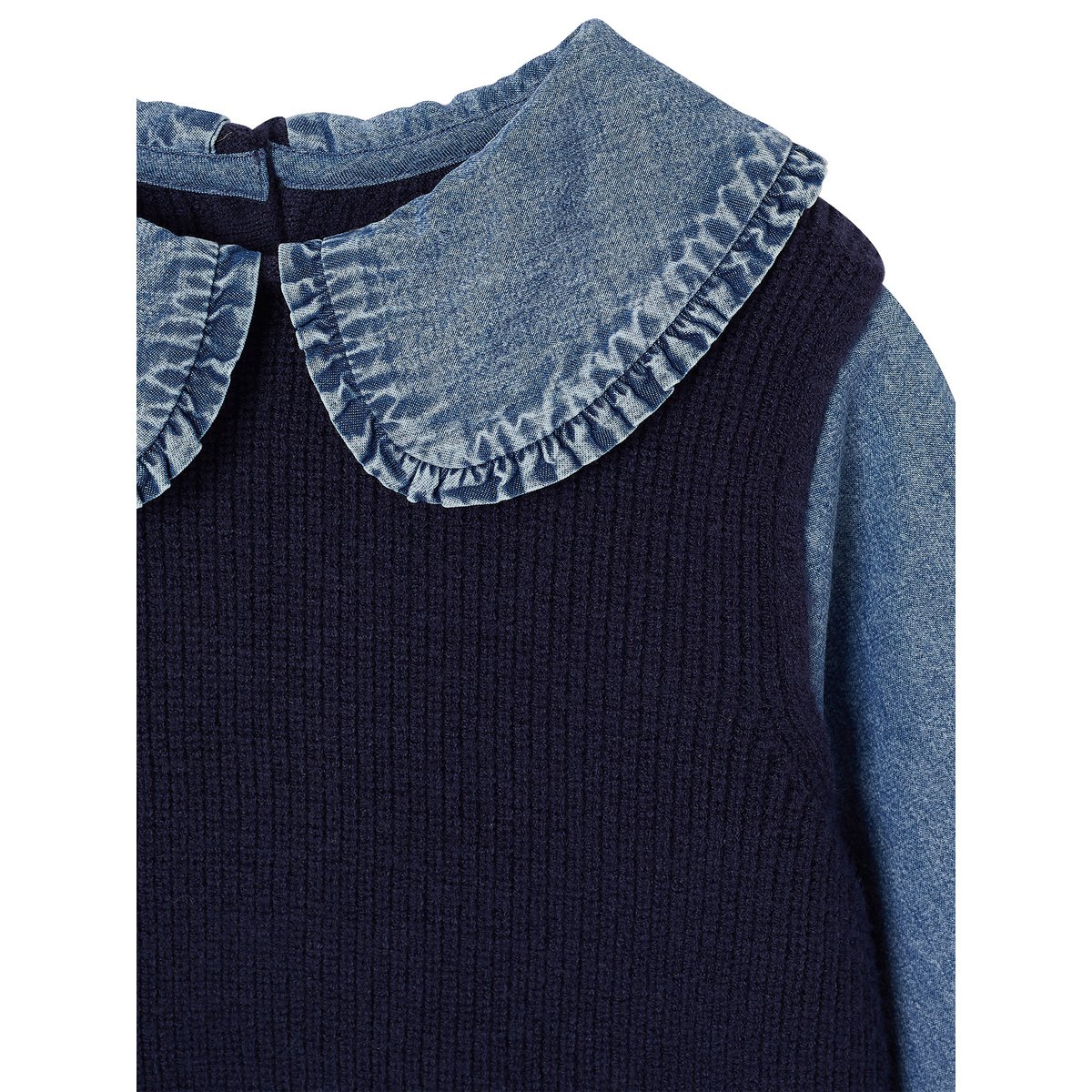 Pull col claudine marine, VERTBAUDET