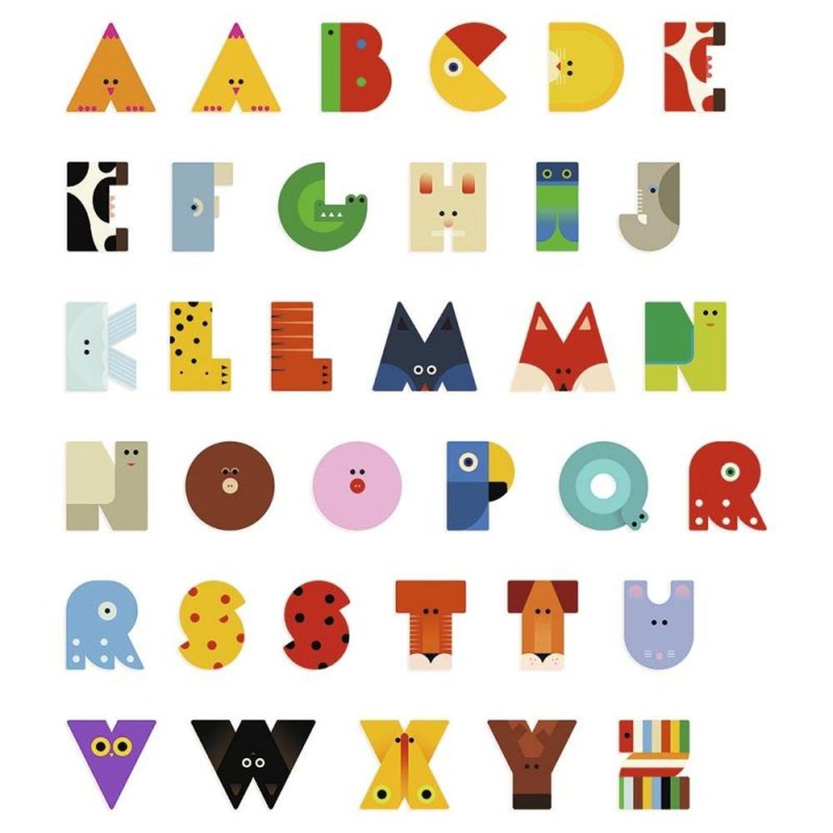 Lettre animaux graphiques I vert, DJECO