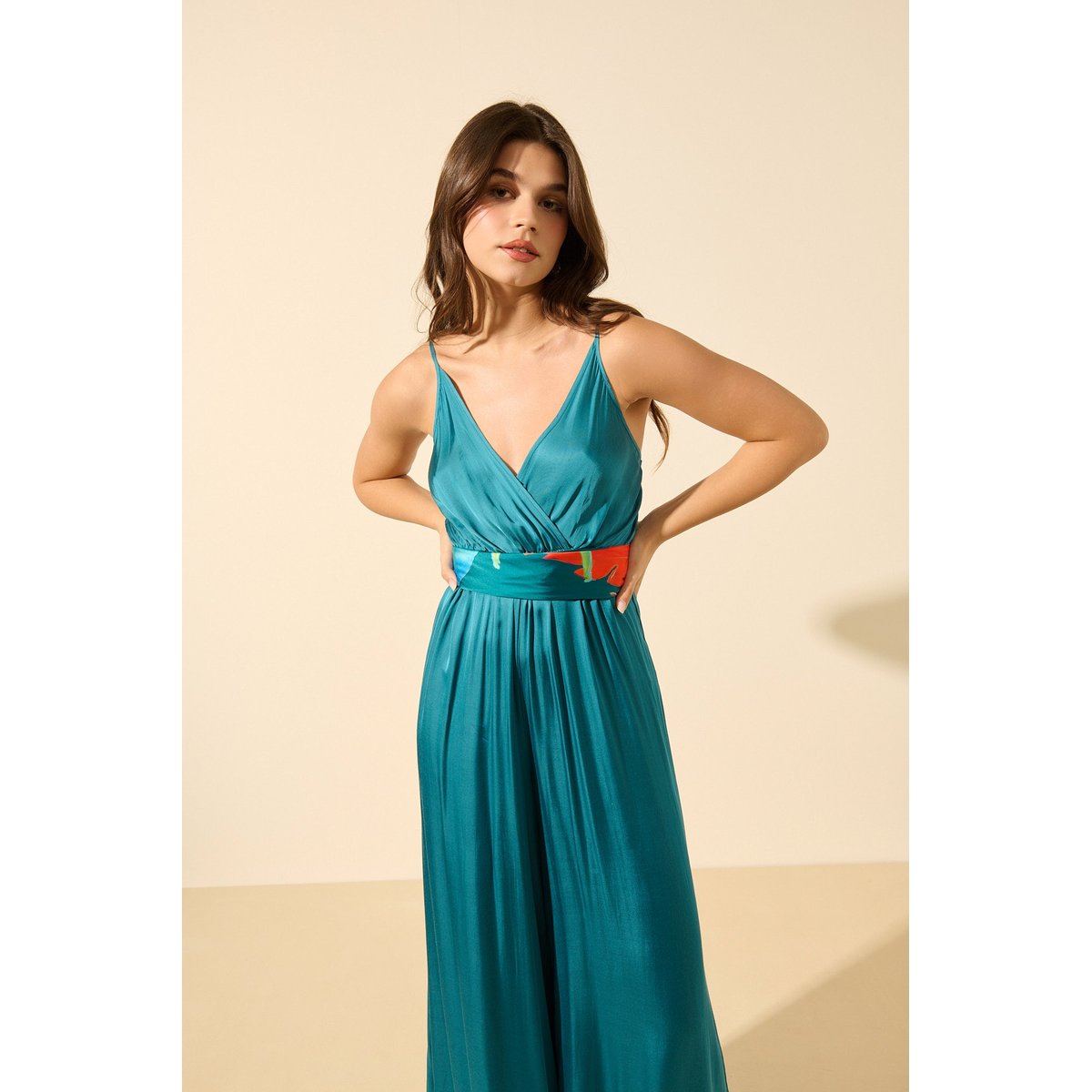 Combinaison satinée DALIA bleu canard, BENOA