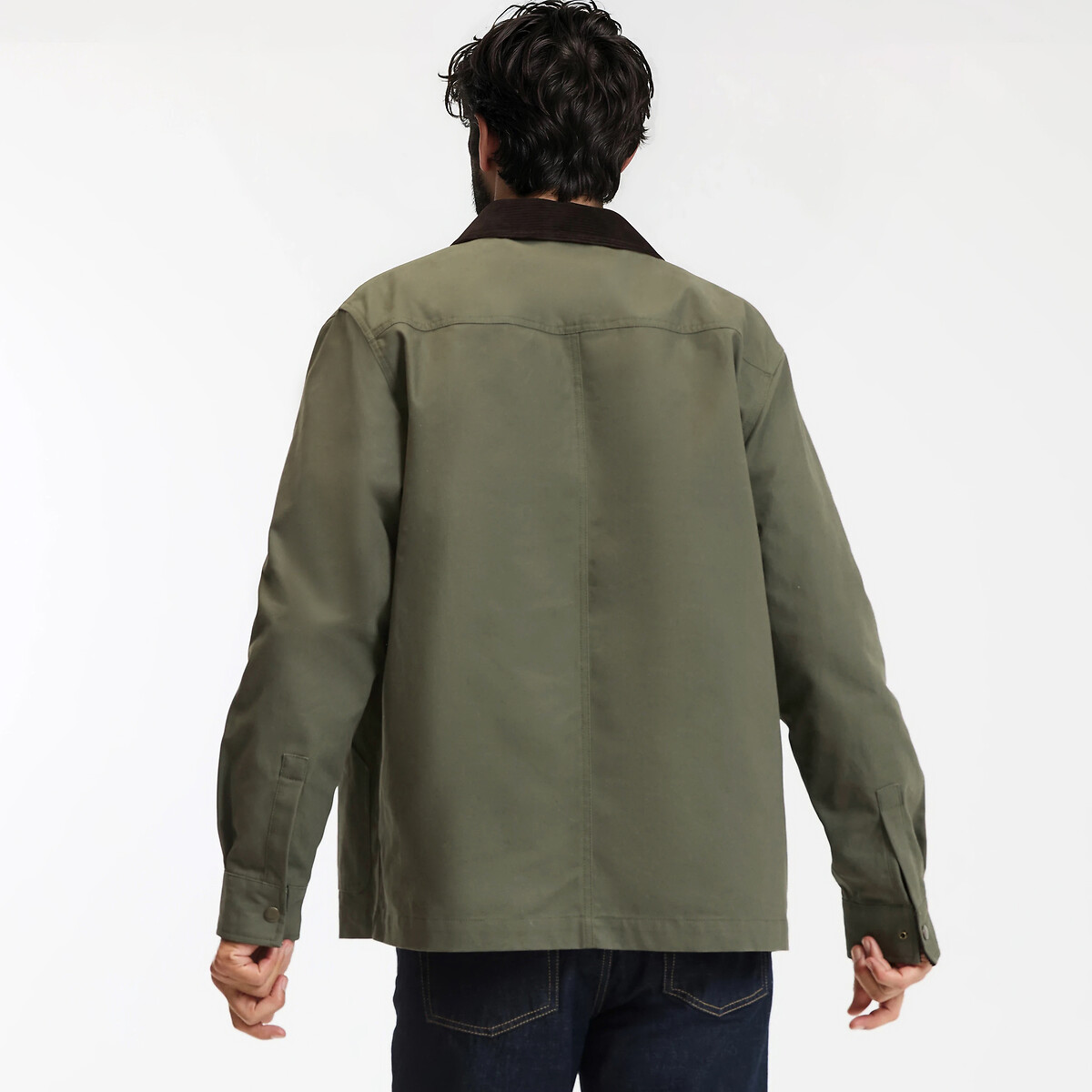 2-in-1 Jacket with Corduroy Collar khaki, LA REDOUTE COLLECTIONS