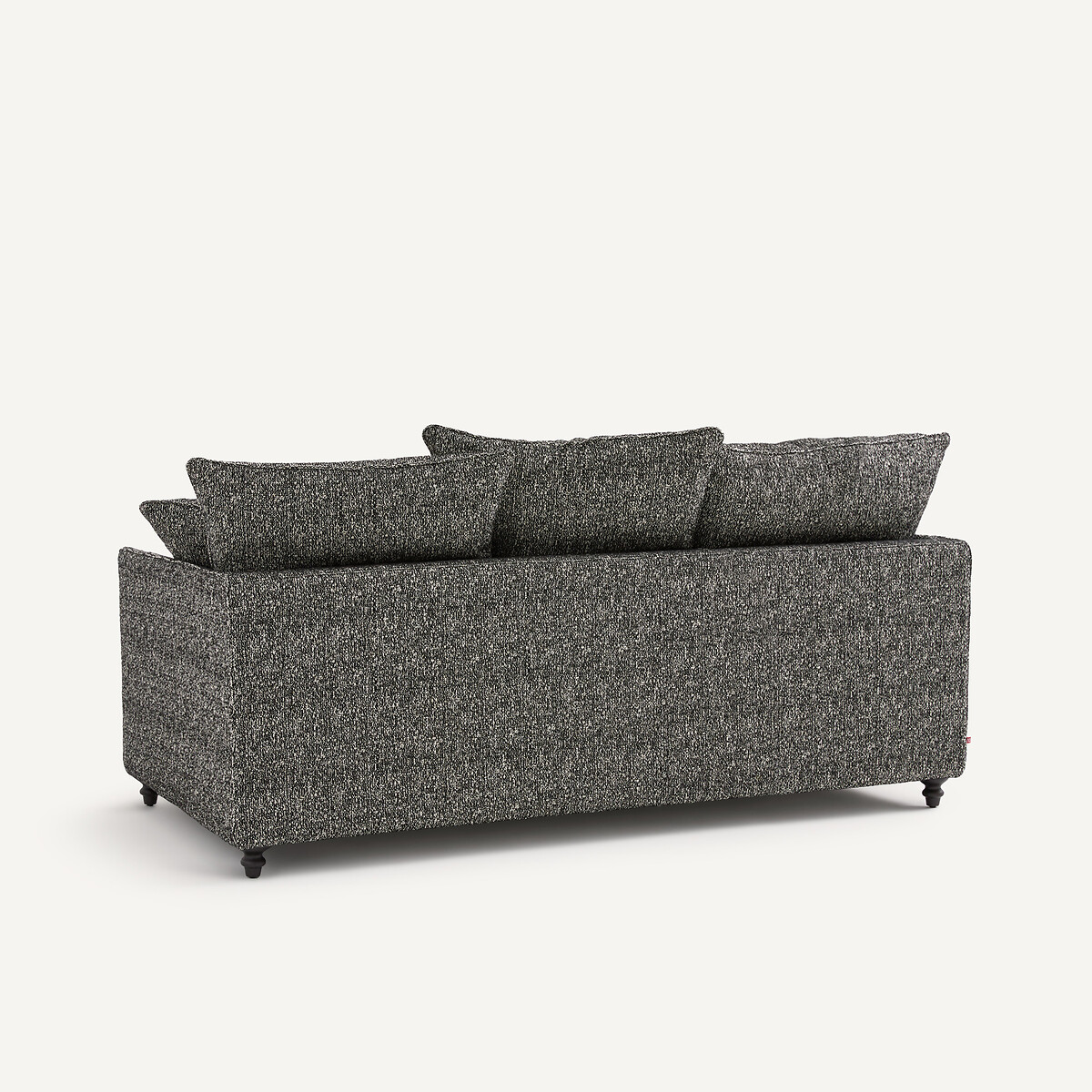 Kompaktes Klappsofa, 3-sitzig, Bouclé, LAZARE schwarz, AM.PM