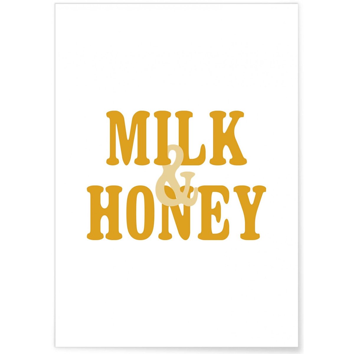 Affiche 'Milk Honey' blanc, L'AFFICHERIE