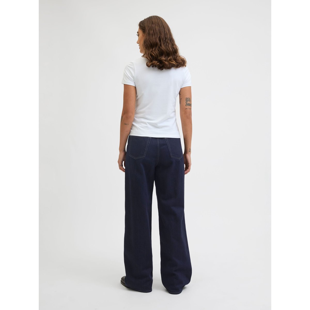 Jean large, taille haute dark blue, JJXX