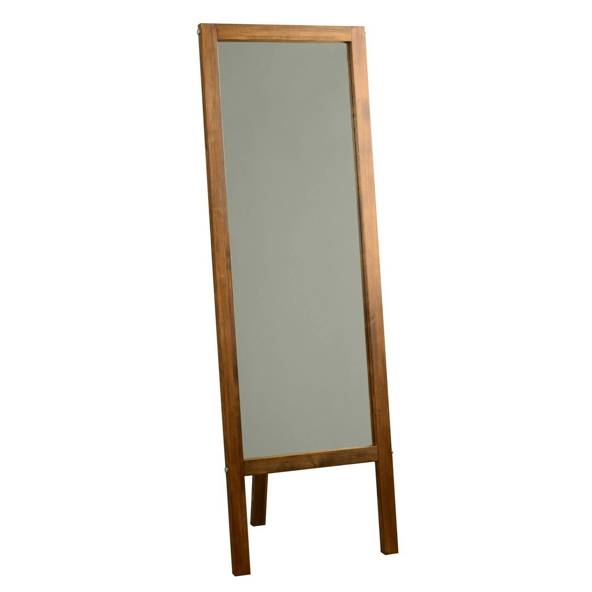 Miroir sur pied en bois avec crochets HILO bois brun, PIER IMPORT