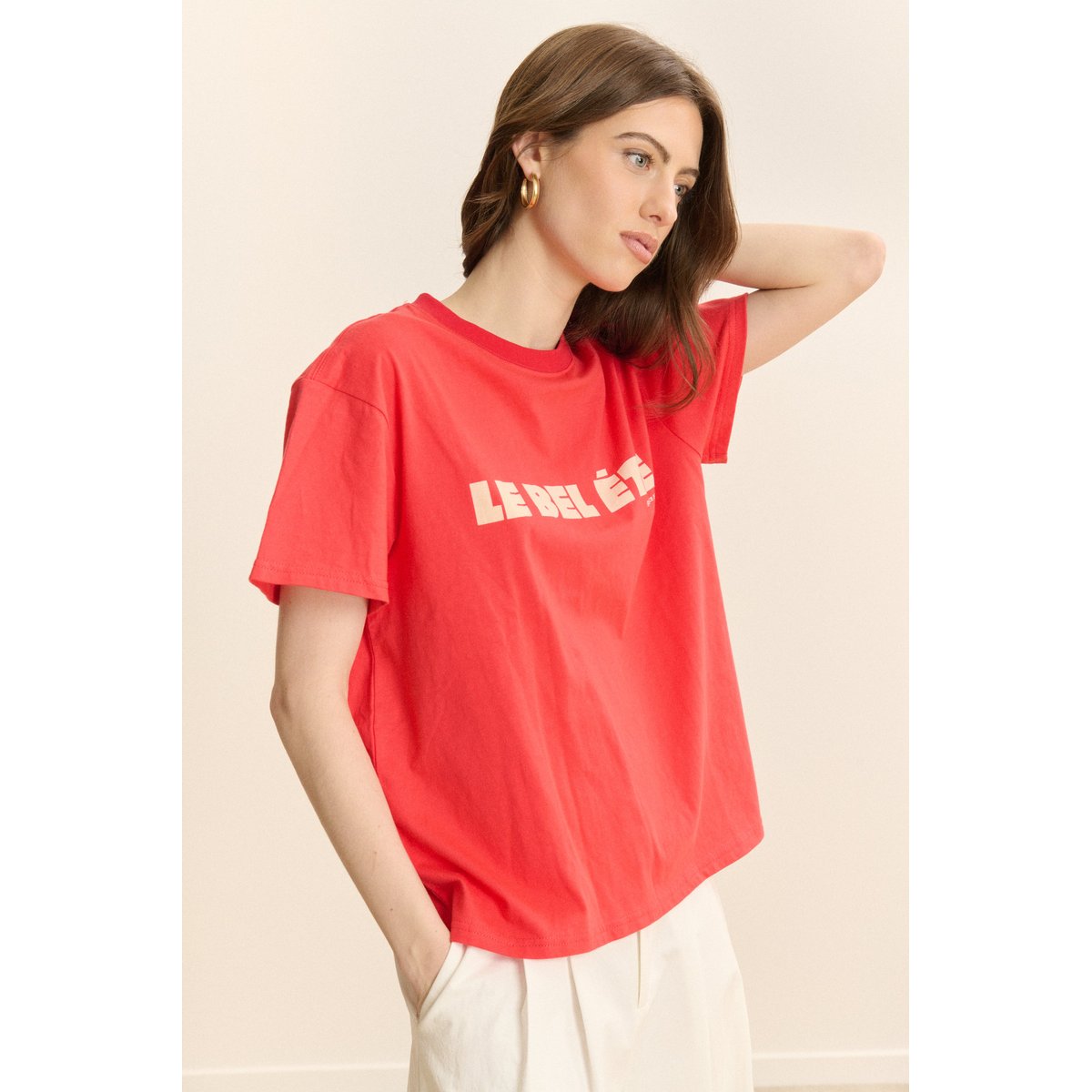 T-shirt imprimé manches courtes ETE rouge, GARANCE PARIS