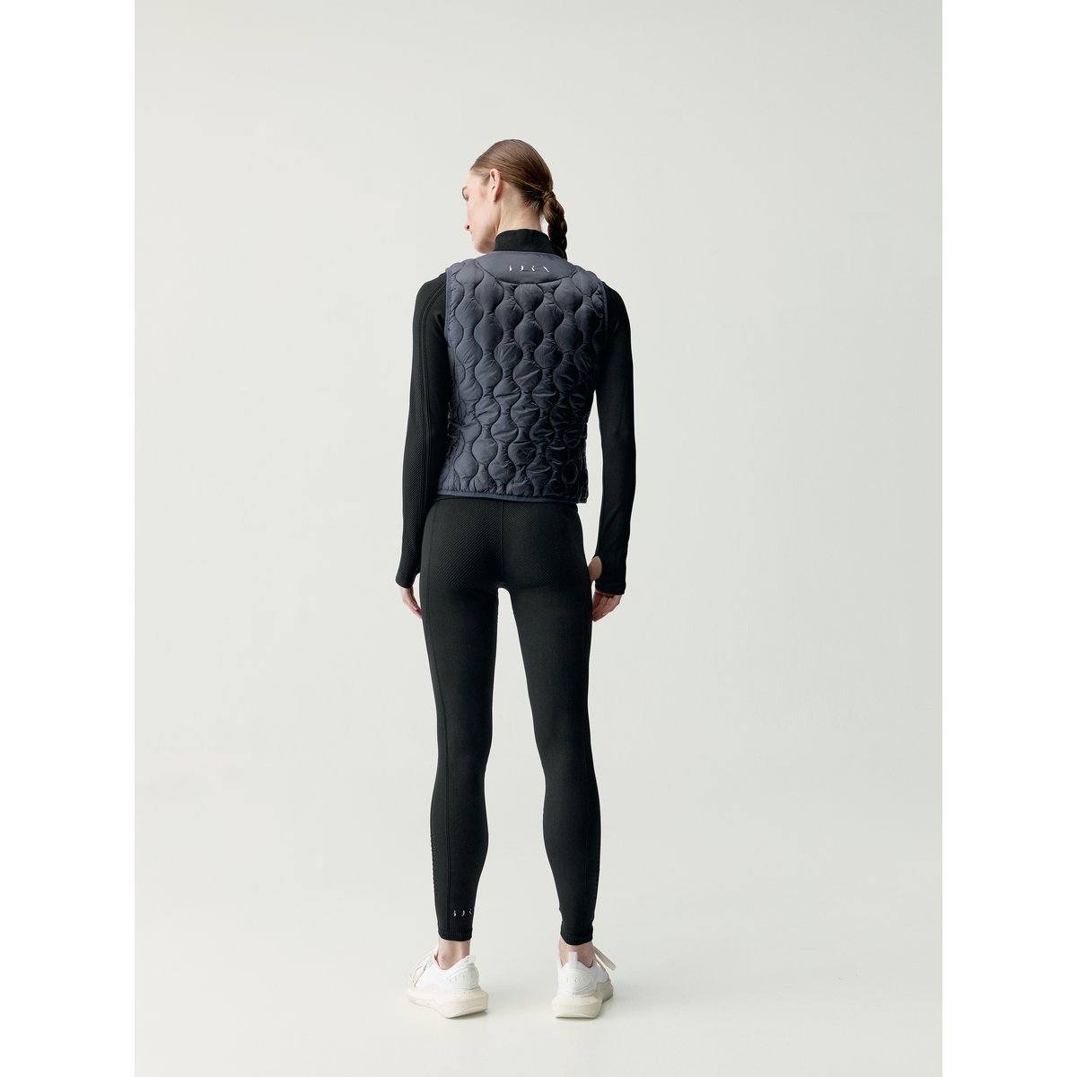 Doudoune sans manches de sport femme Kenal Coupe-vent avec poches gris foncé métallisé, BORN