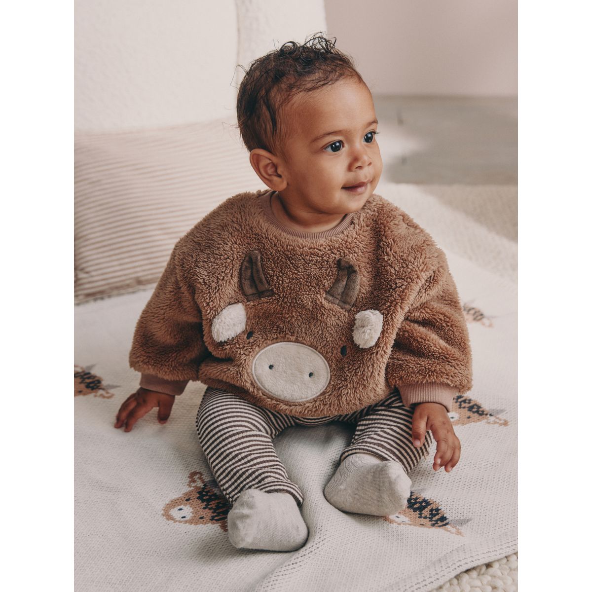 Sweat et leggings en molleton pour bébé hamish brun, NEXT