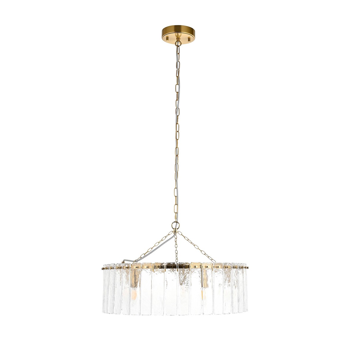 Karter 5-Light Textured Glass Pendant Light brass, ÉDITÉ