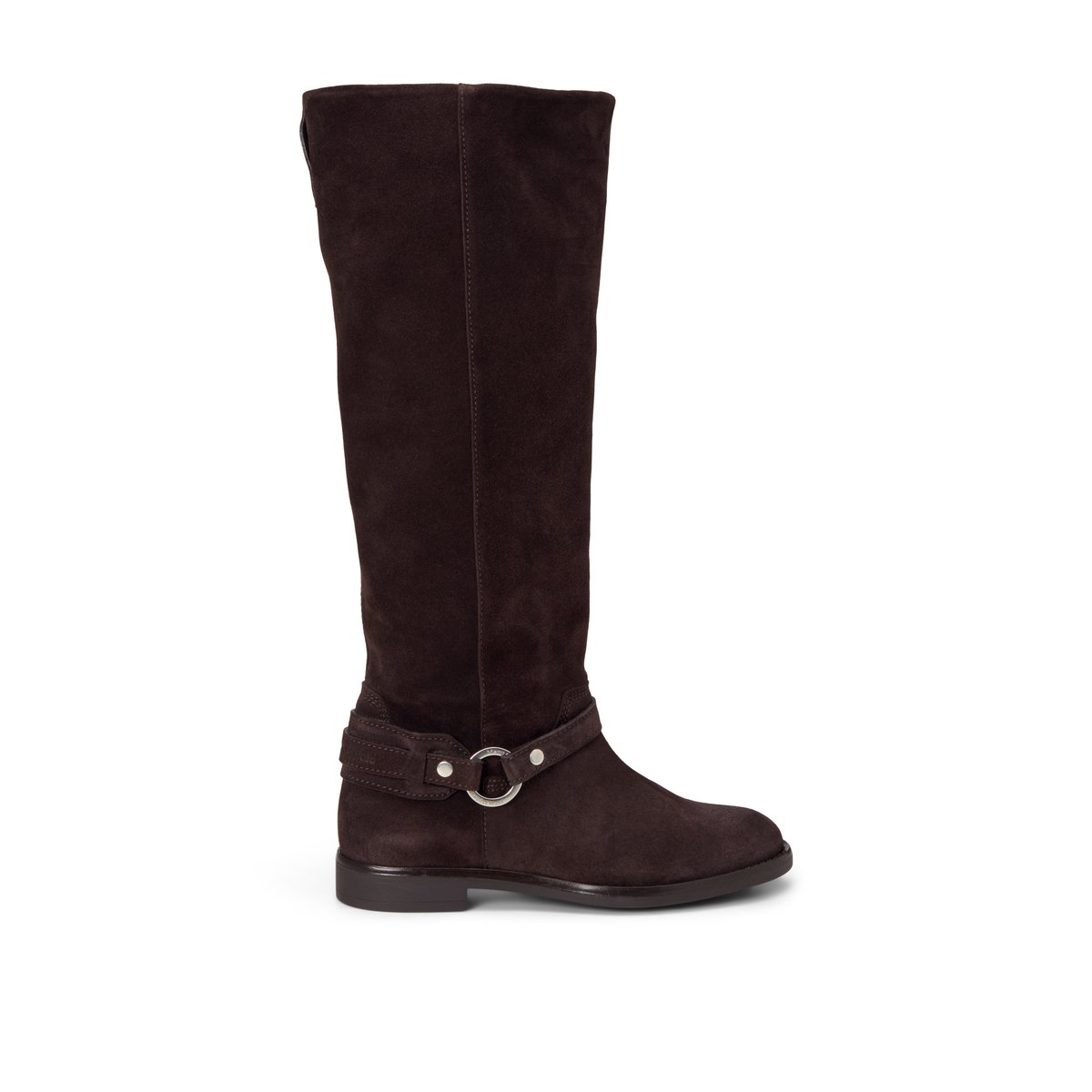Bottes modèle Wendy en cuir velours souple marron foncé, MARC O'POLO
