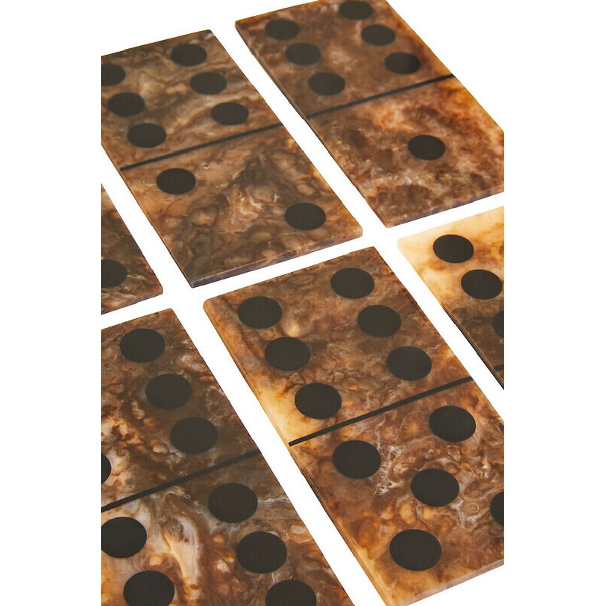 Decorative Domino Set in Brown/Black Finish brown              , ÉDITÉ