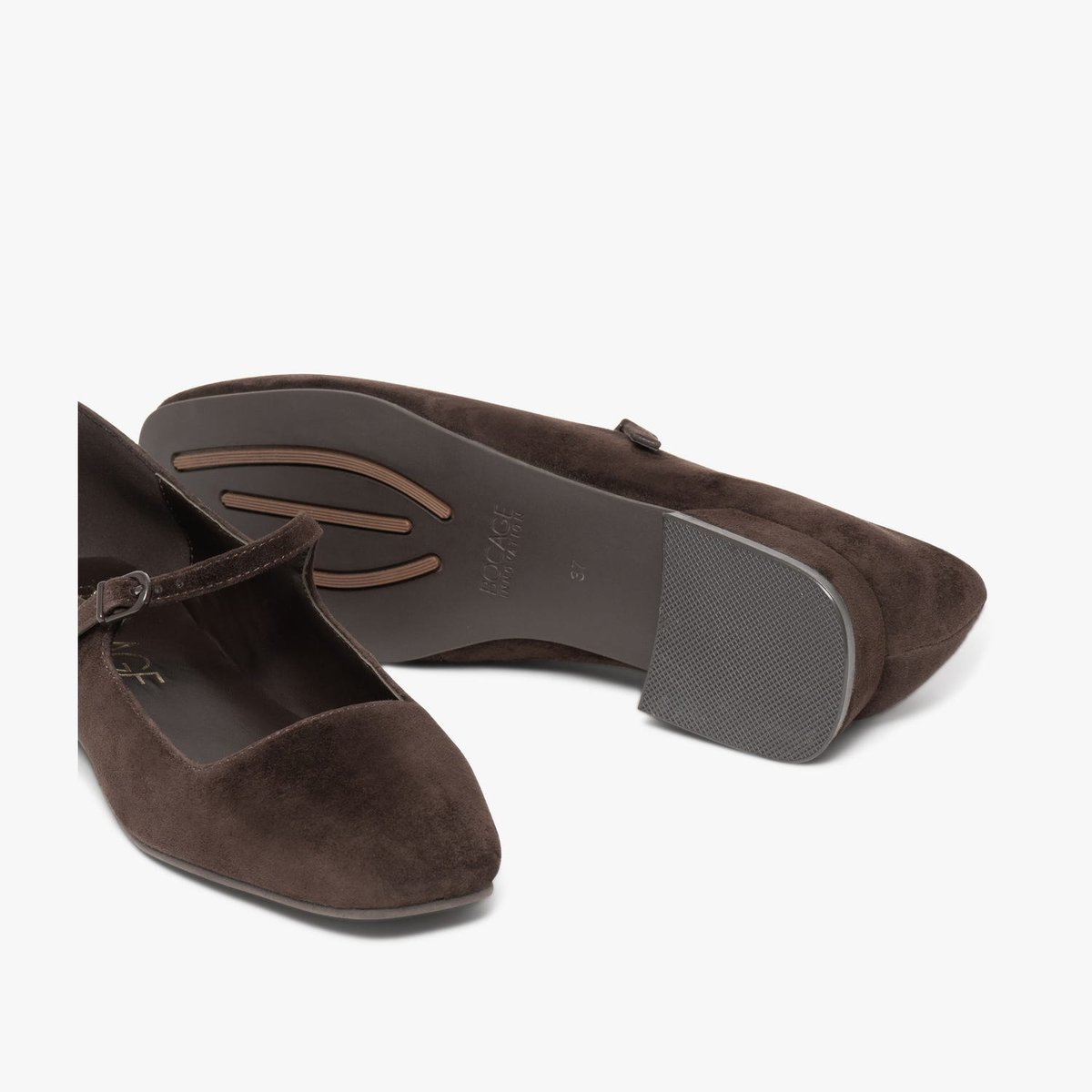 Ballerine en cuir BEATRIZ marron chocolat, BOCAGE