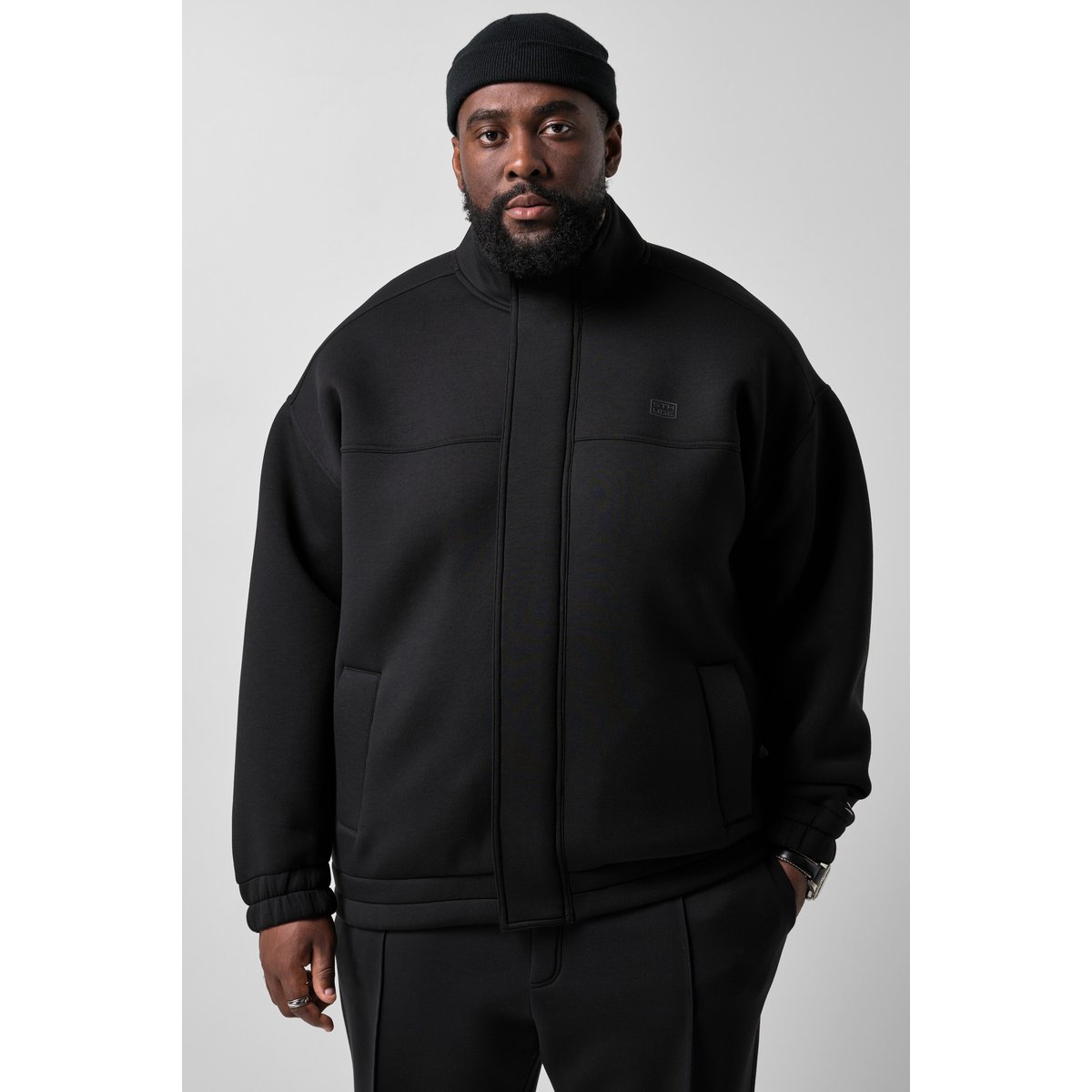 Veste en tissu Scuba, coupe oversize noir, STHUGE