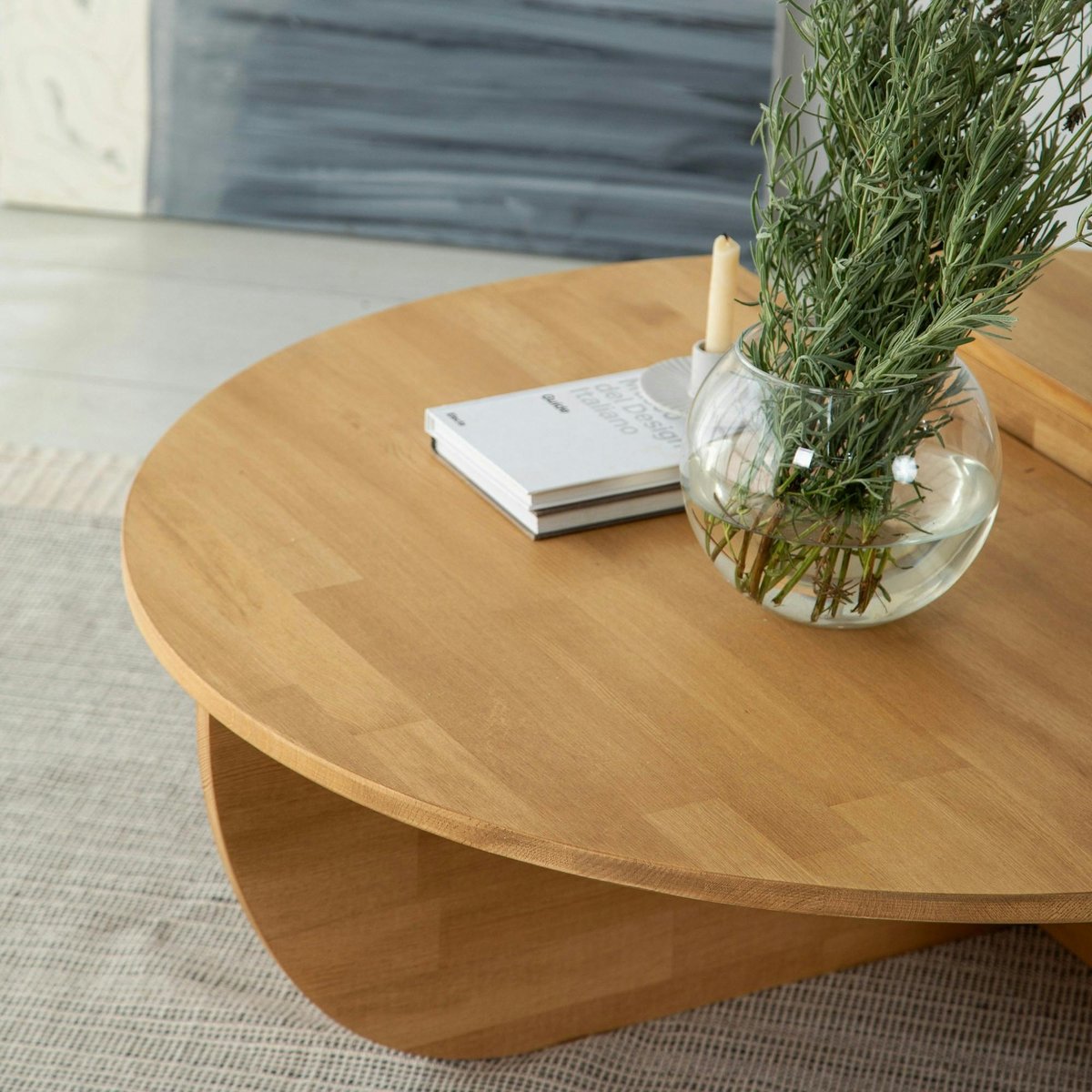 Table basse ronde en bois, 2 modules indépendants SITIA bois clair, PIER IMPORT