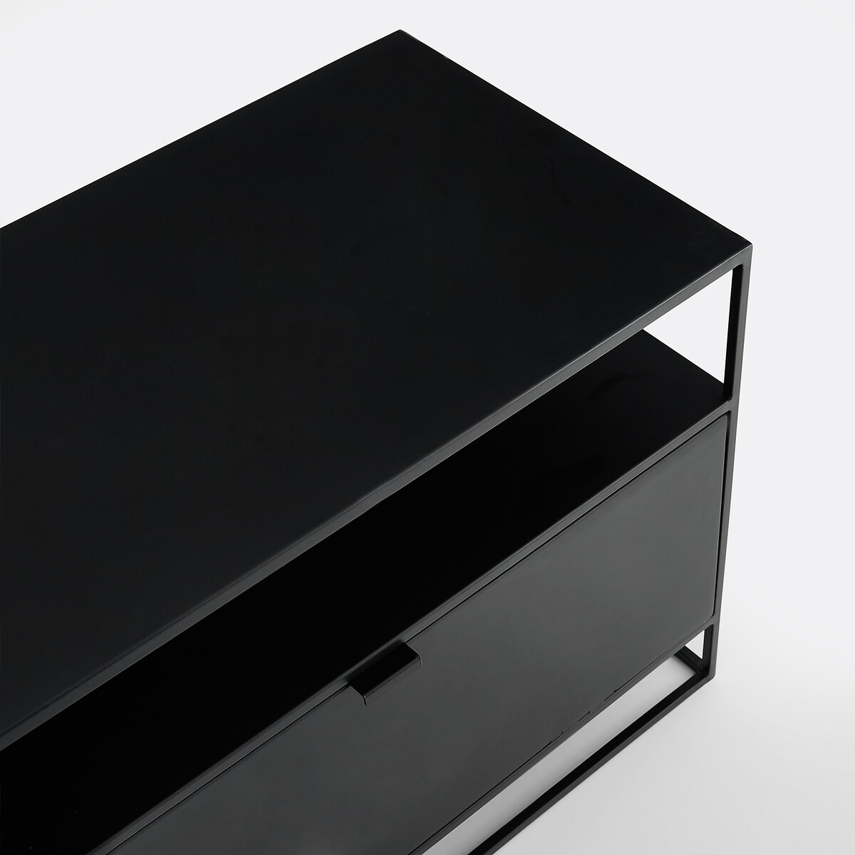 Meuble TV en métal acier, largeur 120 cm, MIVA noir, LA REDOUTE INTERIEURS