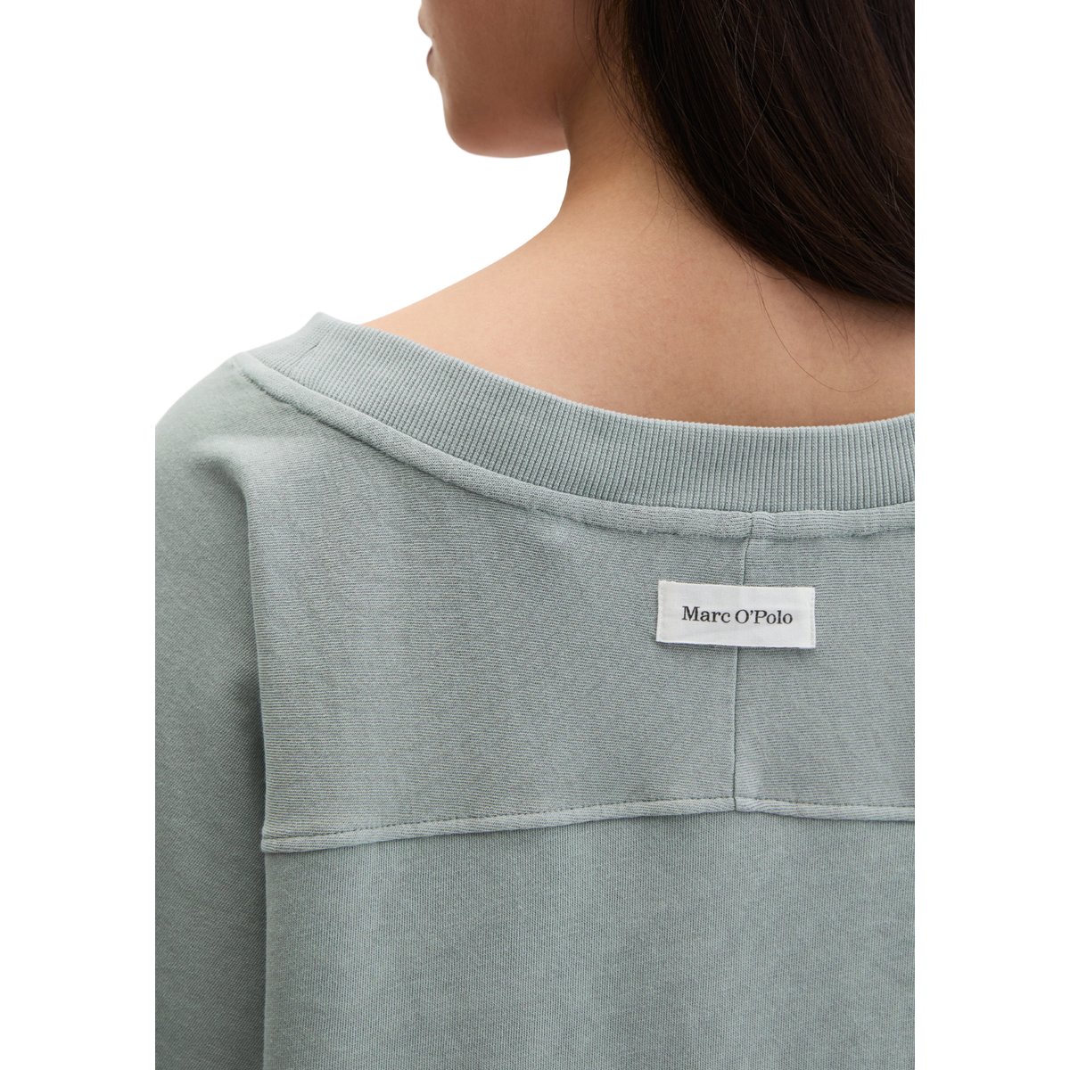 Sweat-shirt à manches courtes regular en coton bio régénéré gris, MARC O'POLO