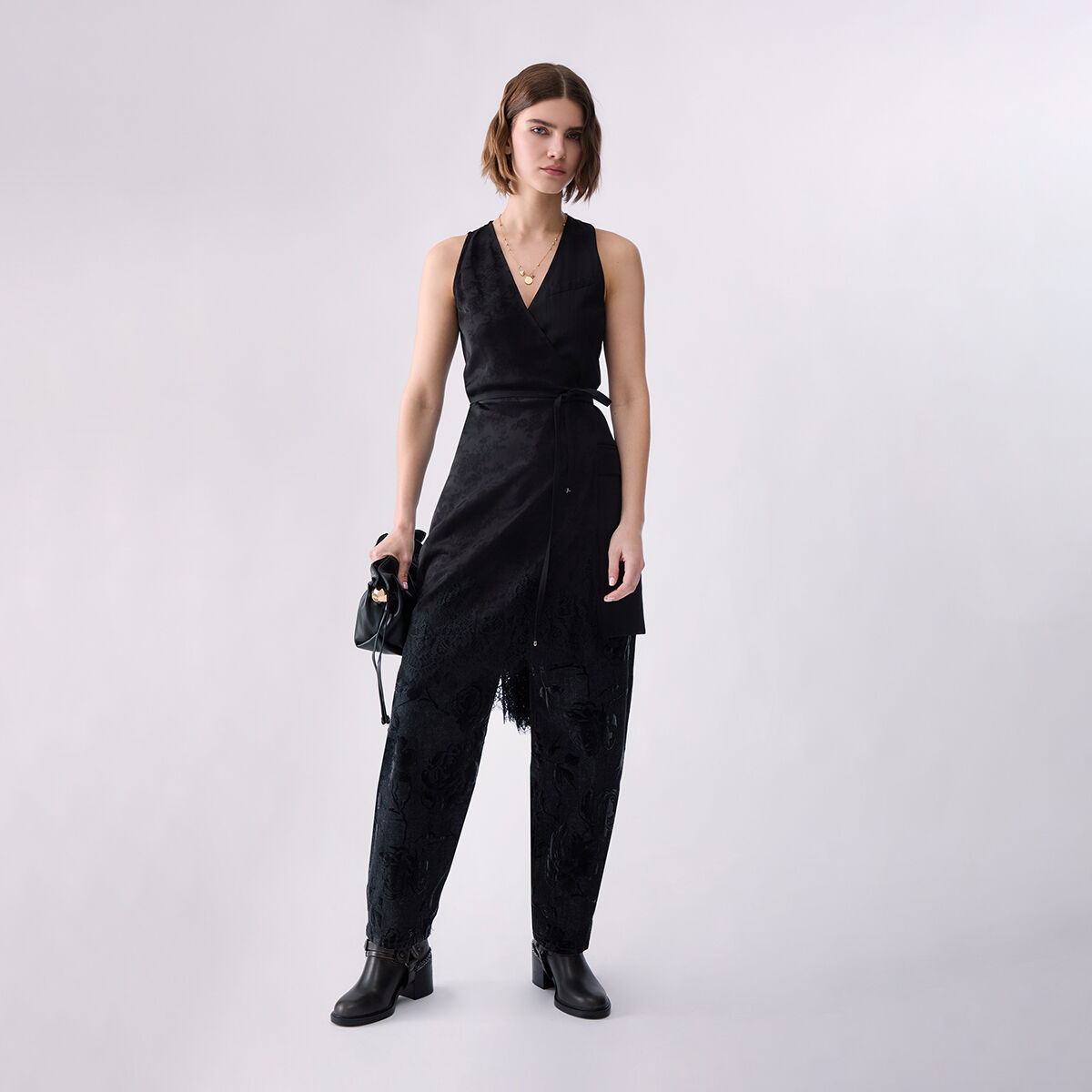 Robe courte en jacquard noir, LIU JO
