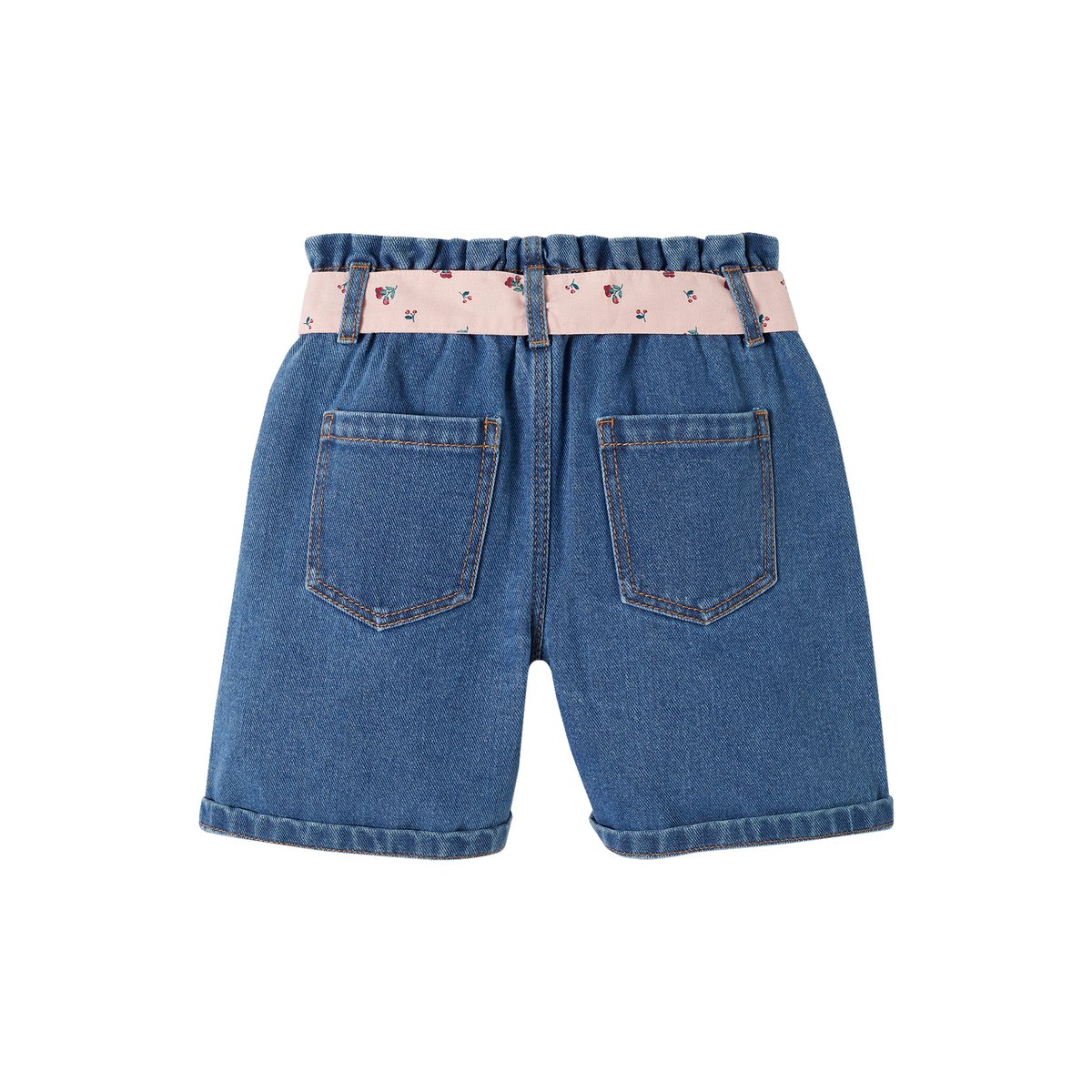 Bermuda en jean style paperbag stone, VERTBAUDET