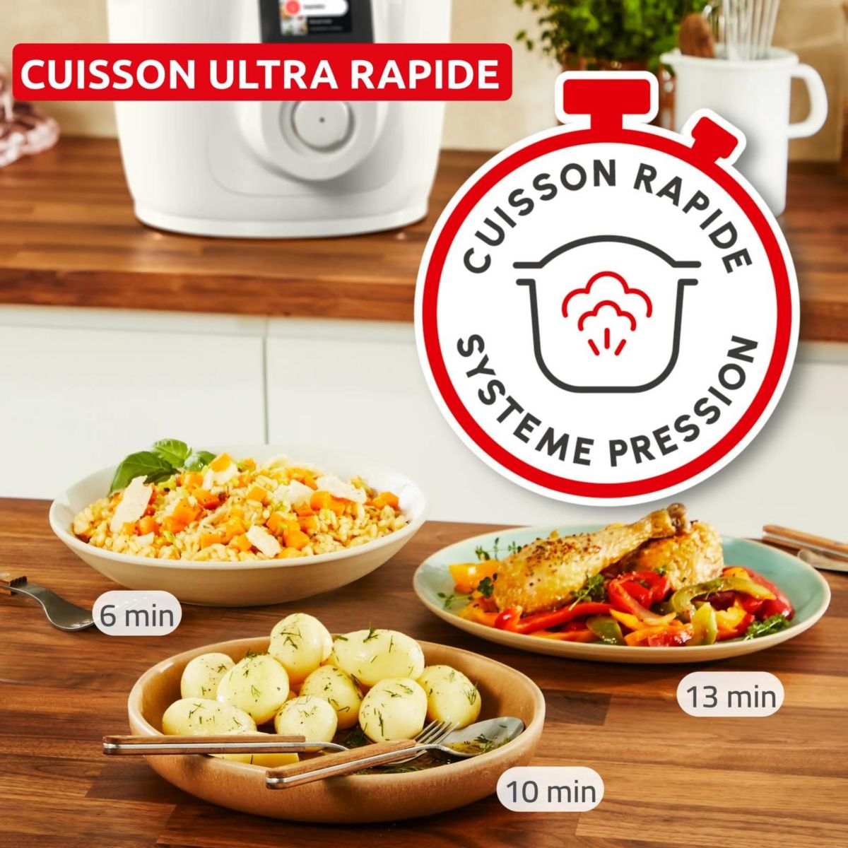 Cookeo Cookeo Wi-Fi 8en1 CE952AF0 couleur unique, MOULINEX