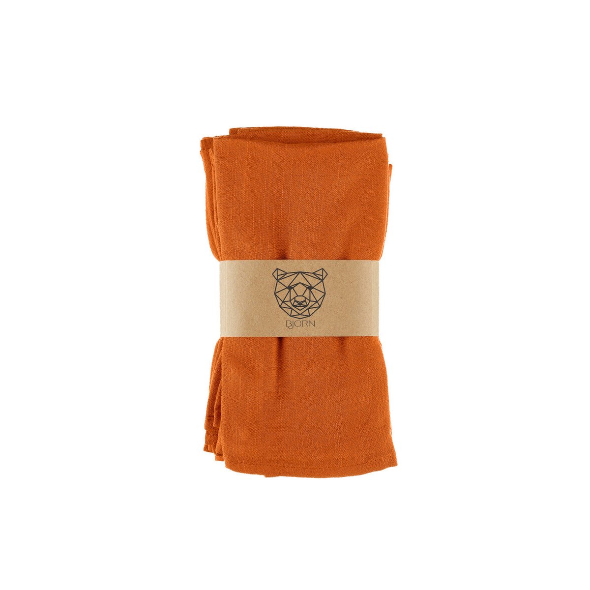 Lot de 6 serviettes de table en 20% lin et 80 coton, NUDE orange, BJORN