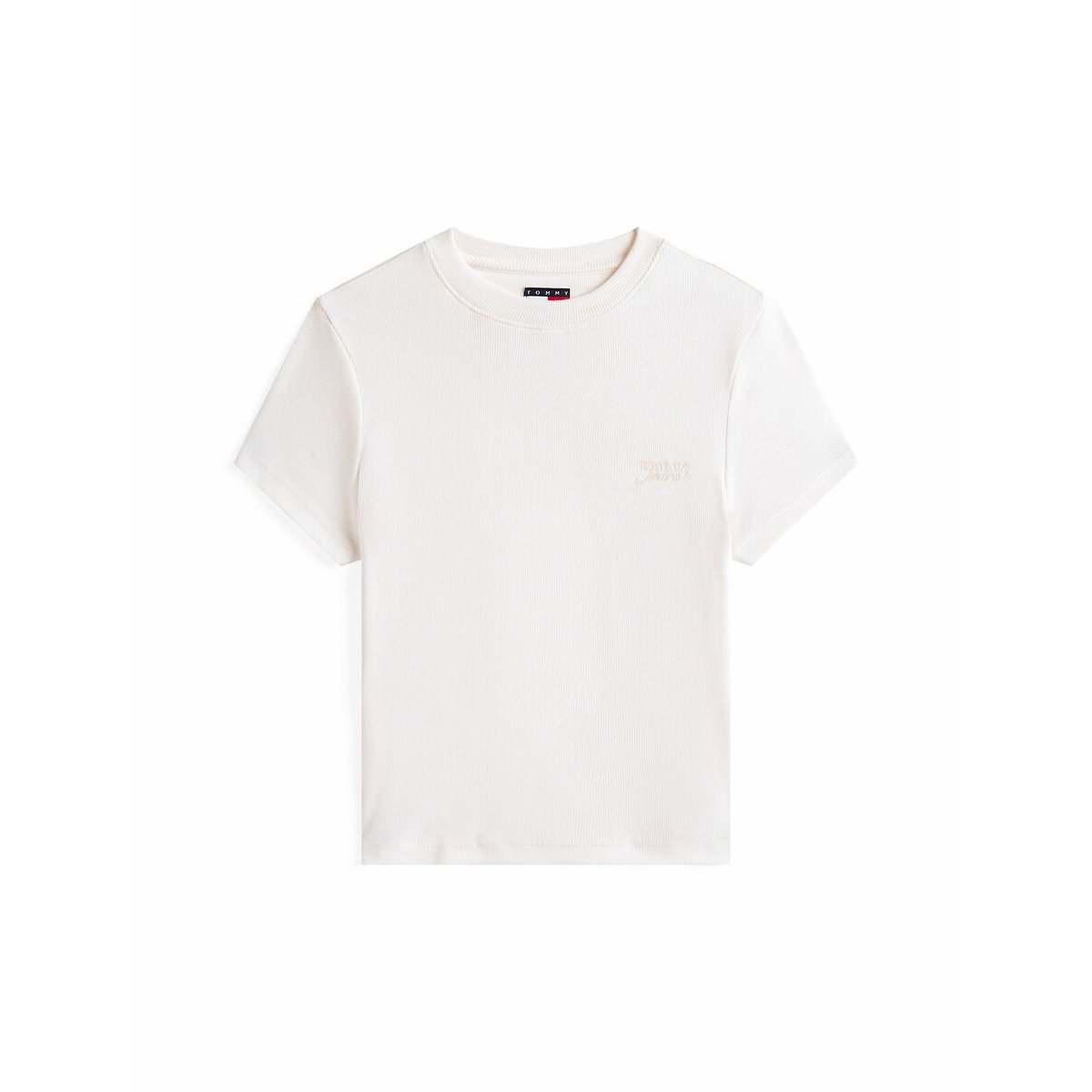 Crew Neck T-Shirt with Short Sleeves white, TOMMY JEANS