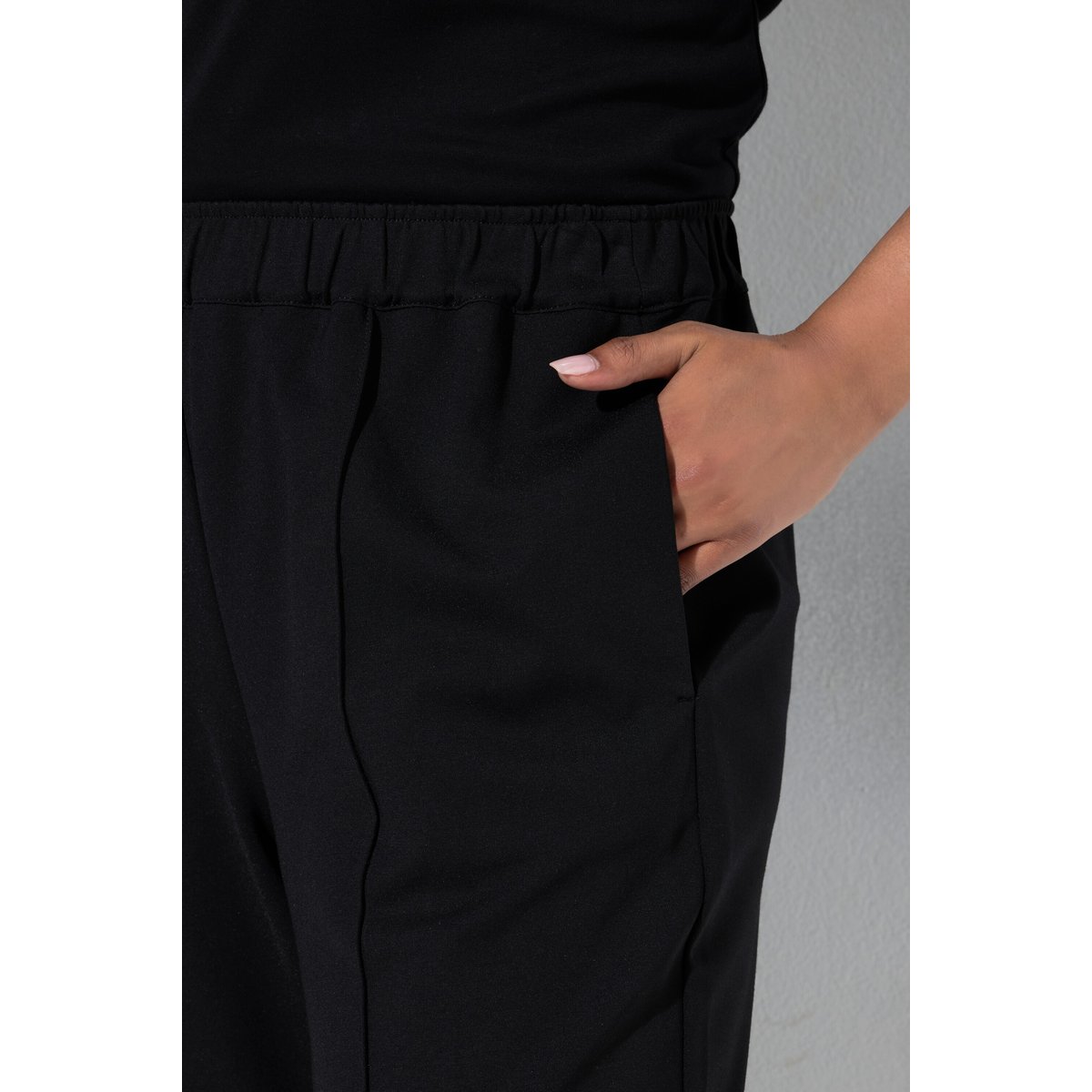 Jupe-culotte en point de Rome noir, ULLA POPKEN