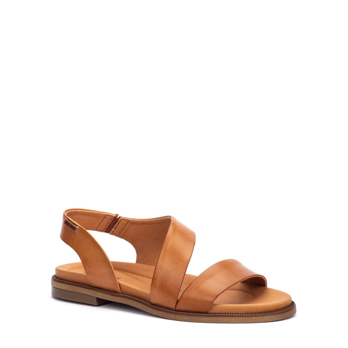 Sandali piatti in pelle Navia cognac, PIKOLINOS