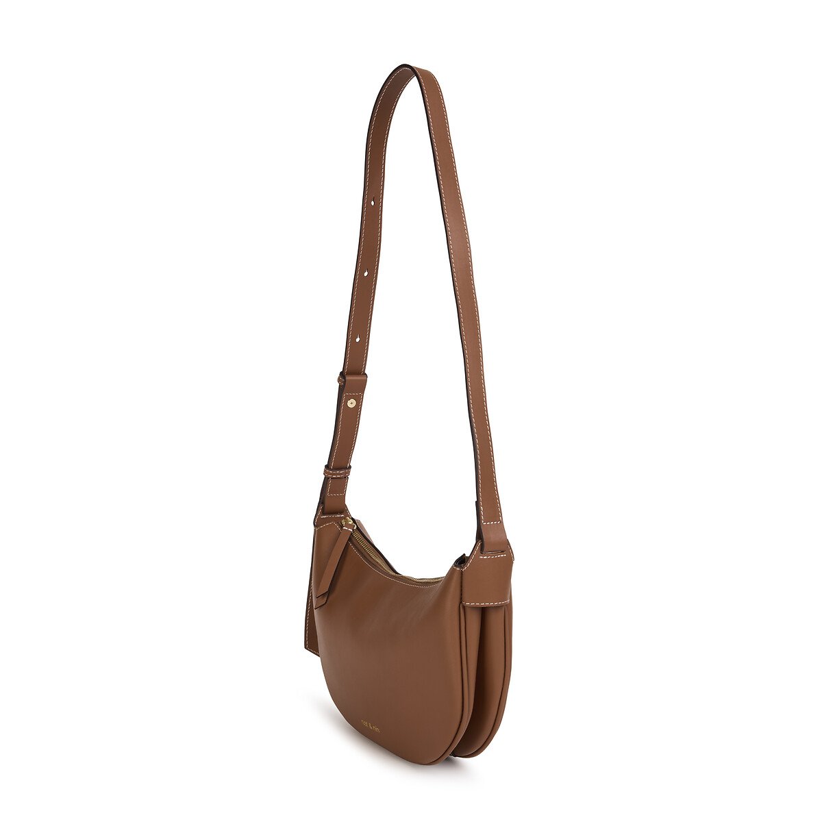 Borsa a spalla in pelle LUNE nocciola, NAT & NIN