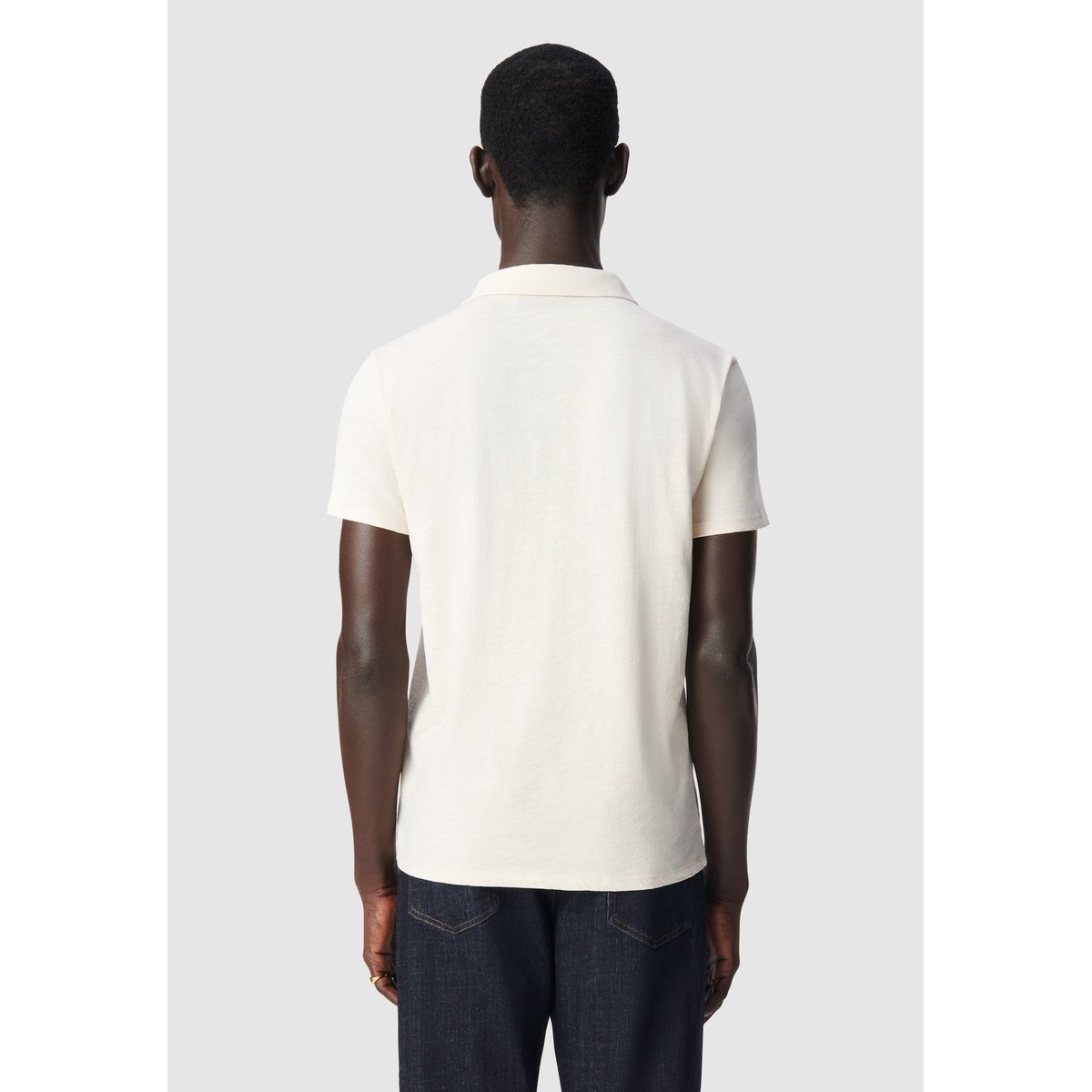 Polo manches courtes coton bio flammé craie, IKKS