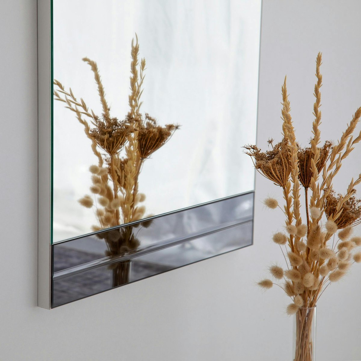 Miroir mural vertical - bandeau verre fumé CODY blanc, PIER IMPORT