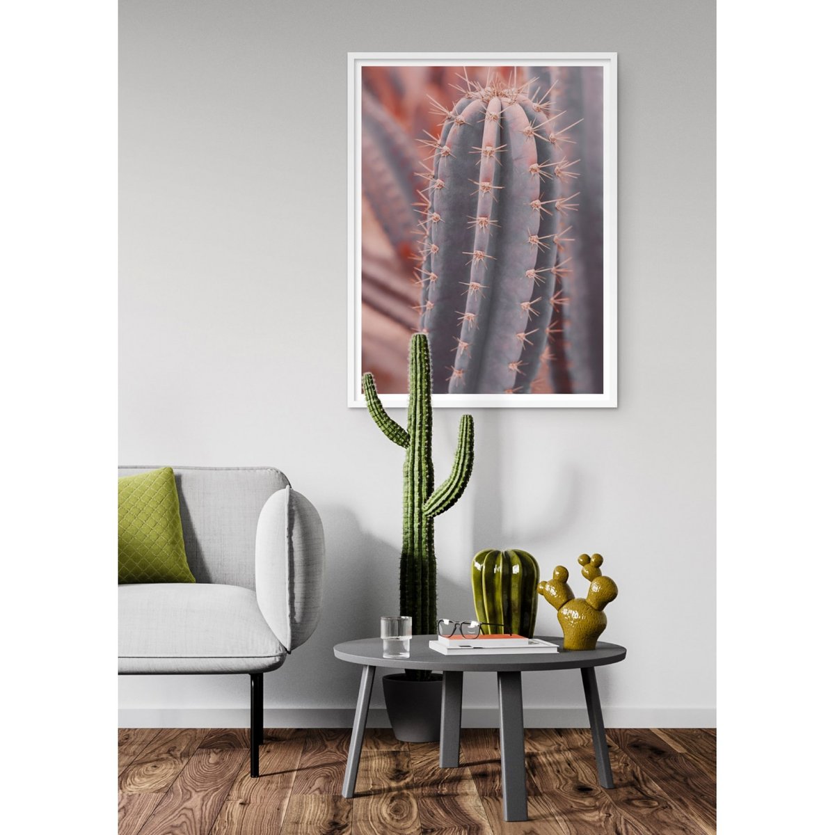 Poster Cactus Saguaro blanc, L'AFFICHERIE