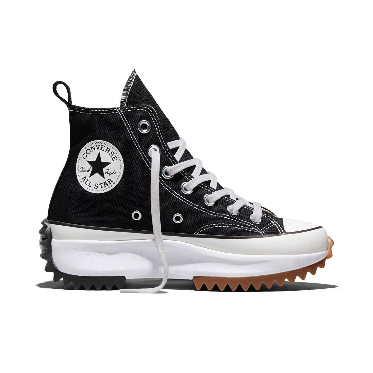 Baskets RUN STAR HIKE PLATFORM CANVAS noir/blanc/marron gomme, CONVERSE