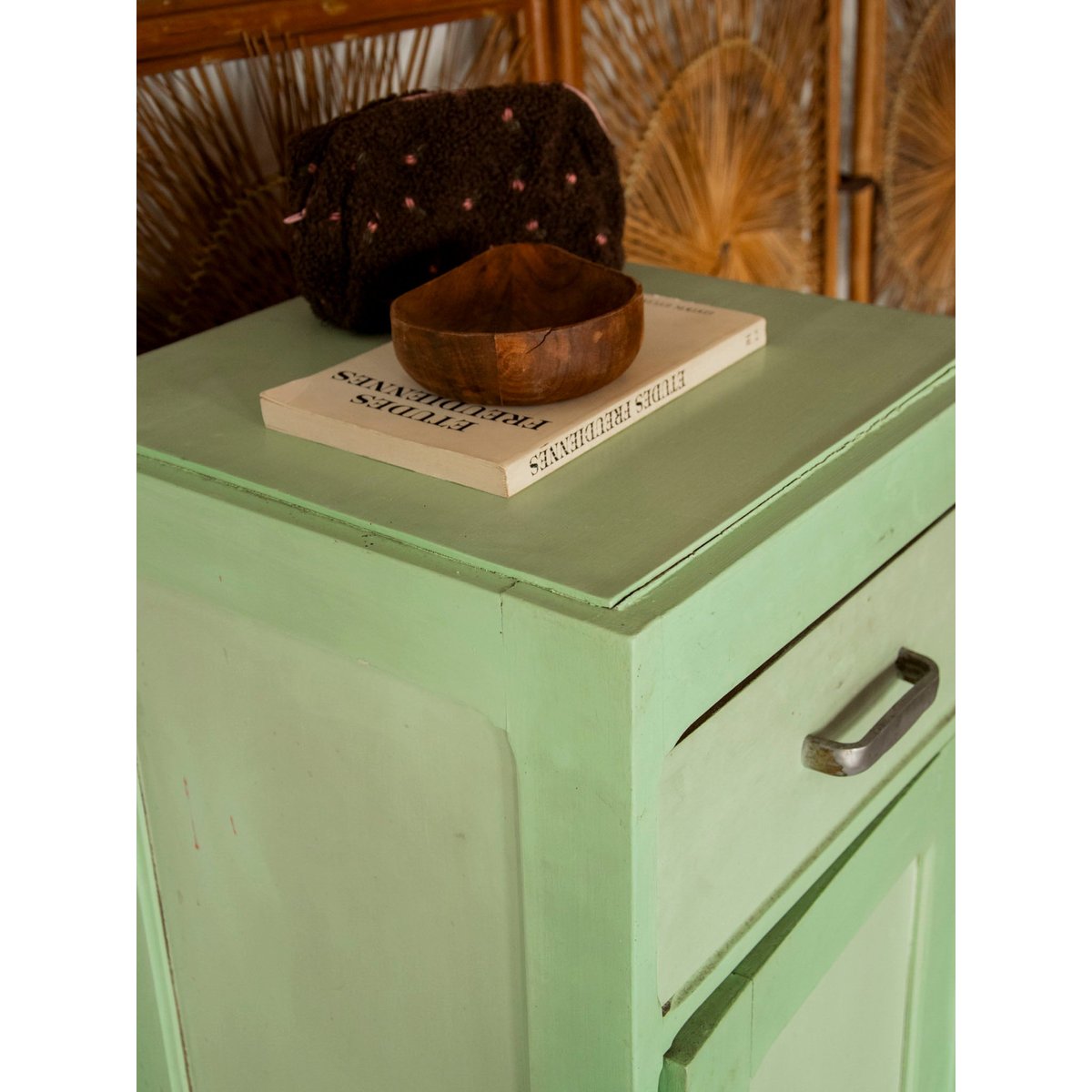 Garde-manger champêtre teint vert Guy N°55 - Bon état vert, DEBONGOUT