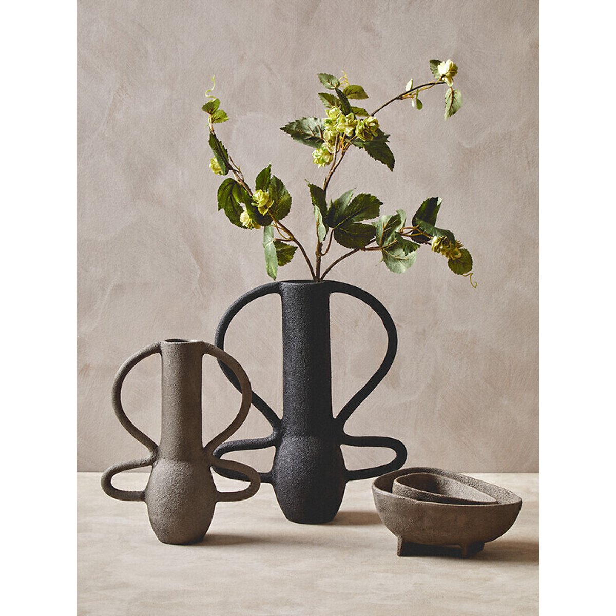28cm Deriva Small Textured Vase in Grey grey, FIFTY FIVE SOUTH