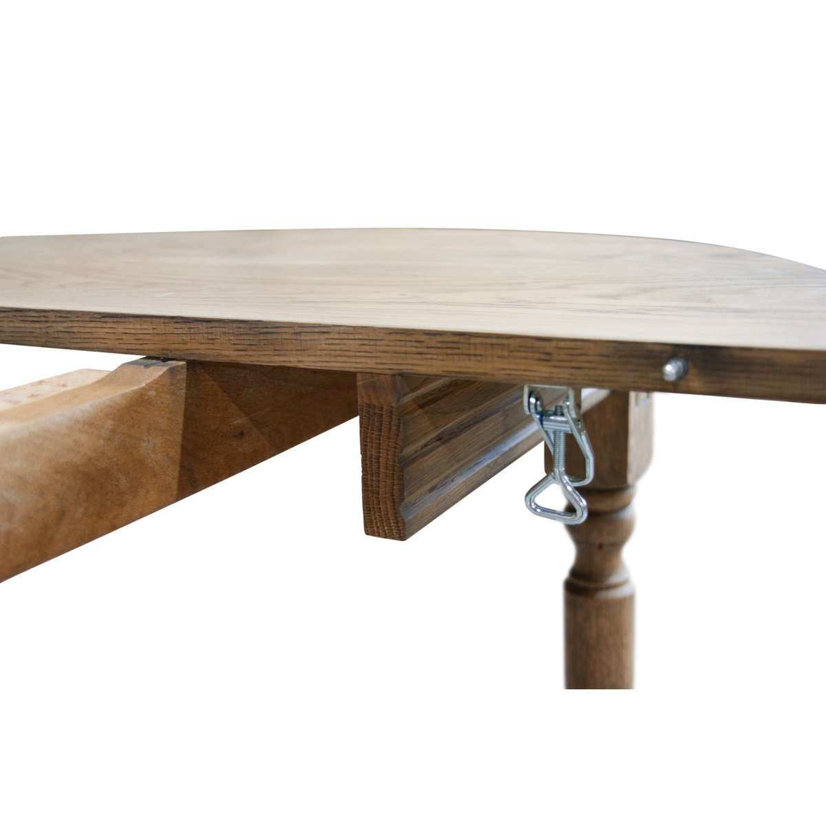 Table ronde 6 pieds fuseau D105 + 3 rallonges bois - VICTORIA chêne, HELLIN, DEPUIS 1862
