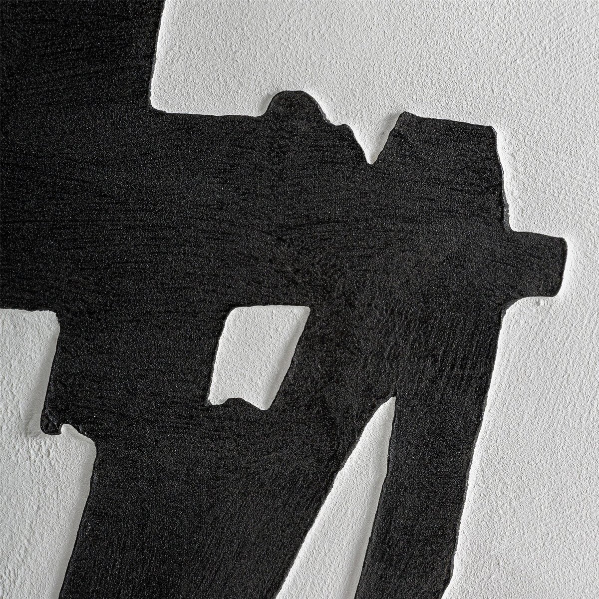 Tableau abstrait contemporain sur toile blanc et noir, RECOLLECTION