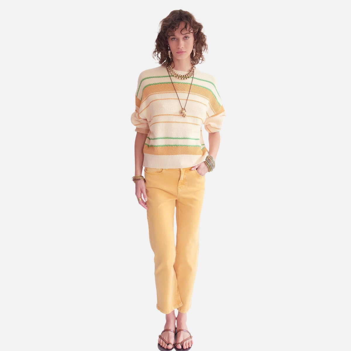 Jean THE LINDA PACIFIC DRILL curry, MKT STUDIO