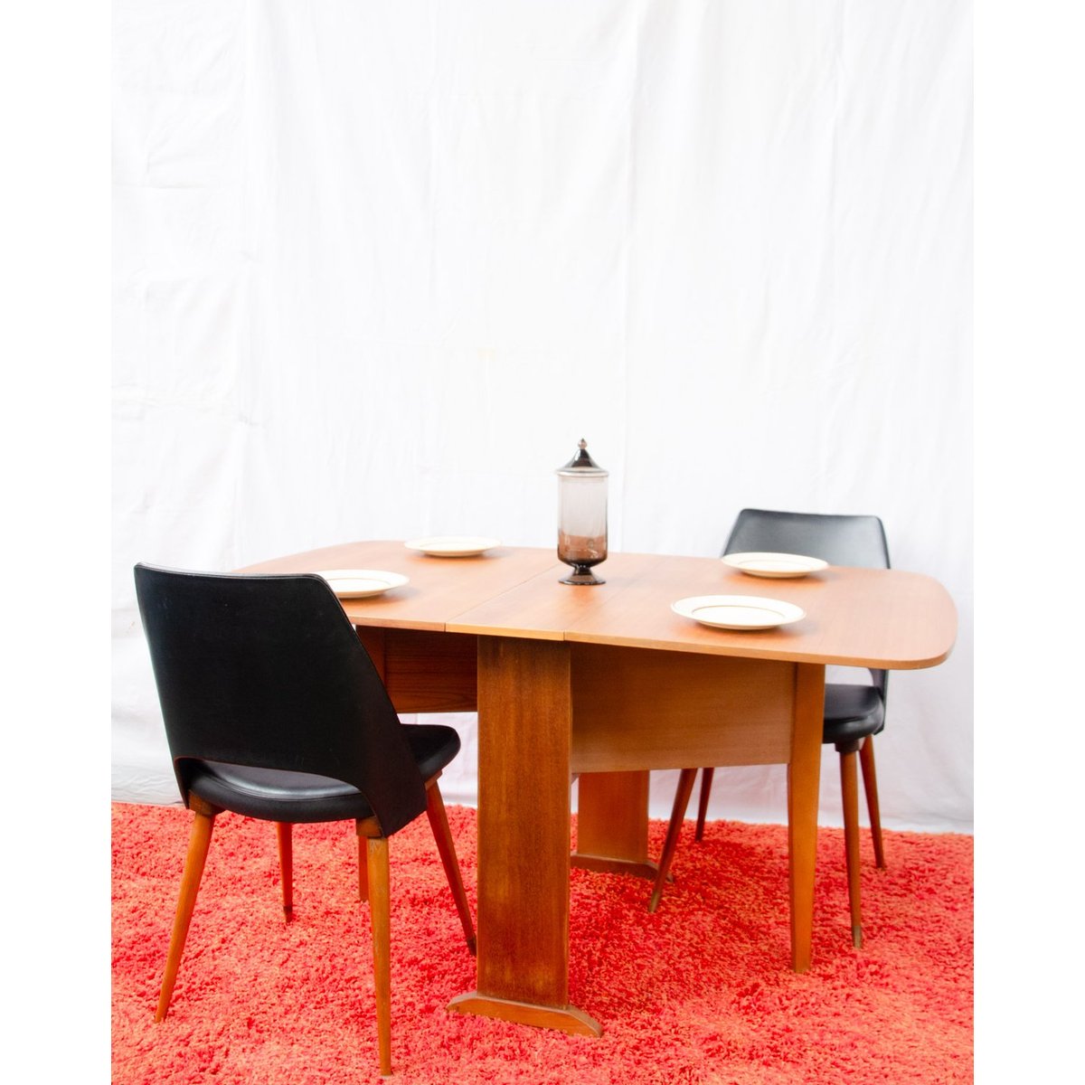 Table à manger pliante en teck Romy N°1607 - Bon état bois foncé, DEBONGOUT