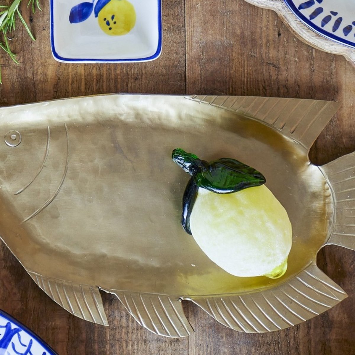 Sculpture décorative verre citron LIMONE jaune, BLOOMINGVILLE