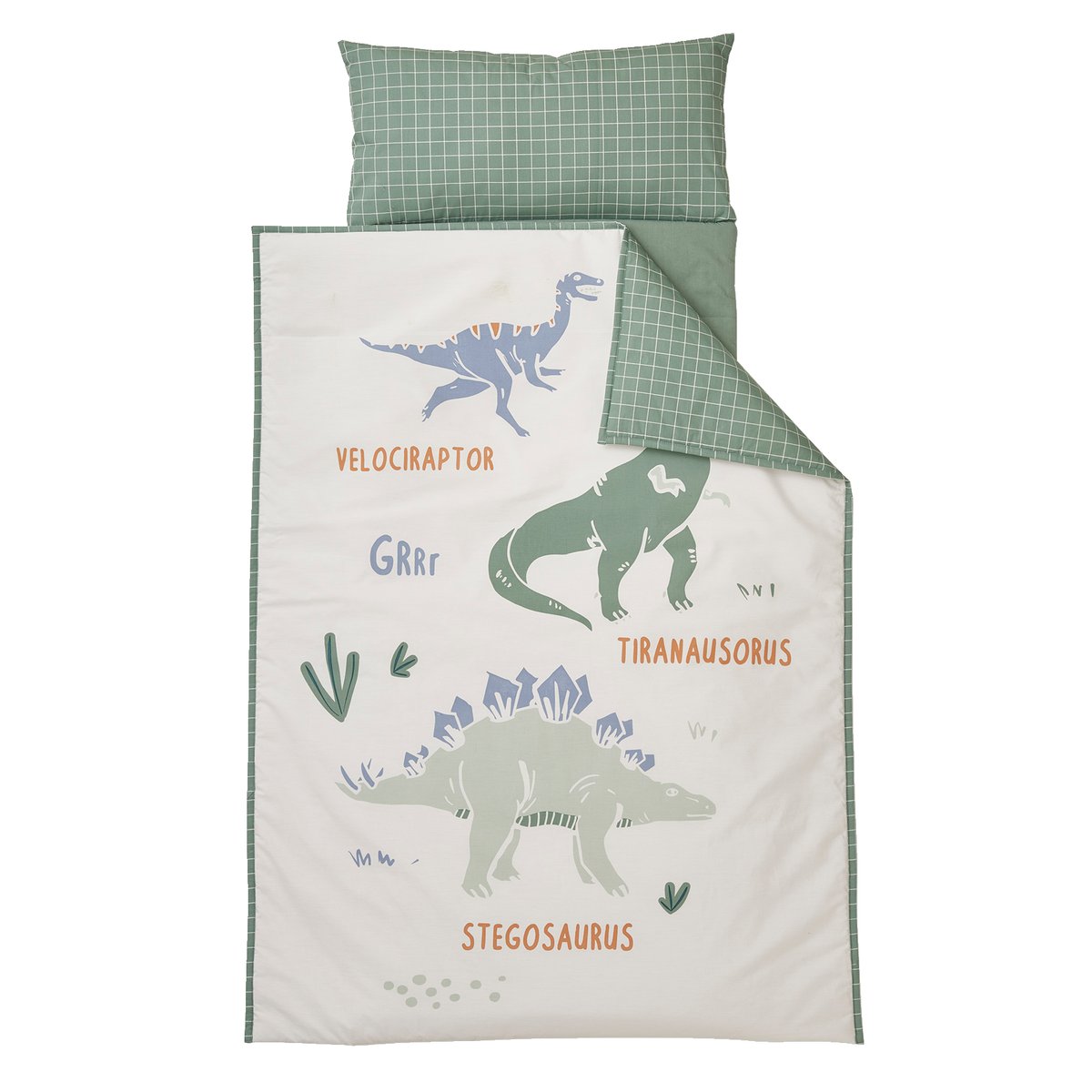 Couchage de sieste maternelle MINILI DINOS vert, VERTBAUDET